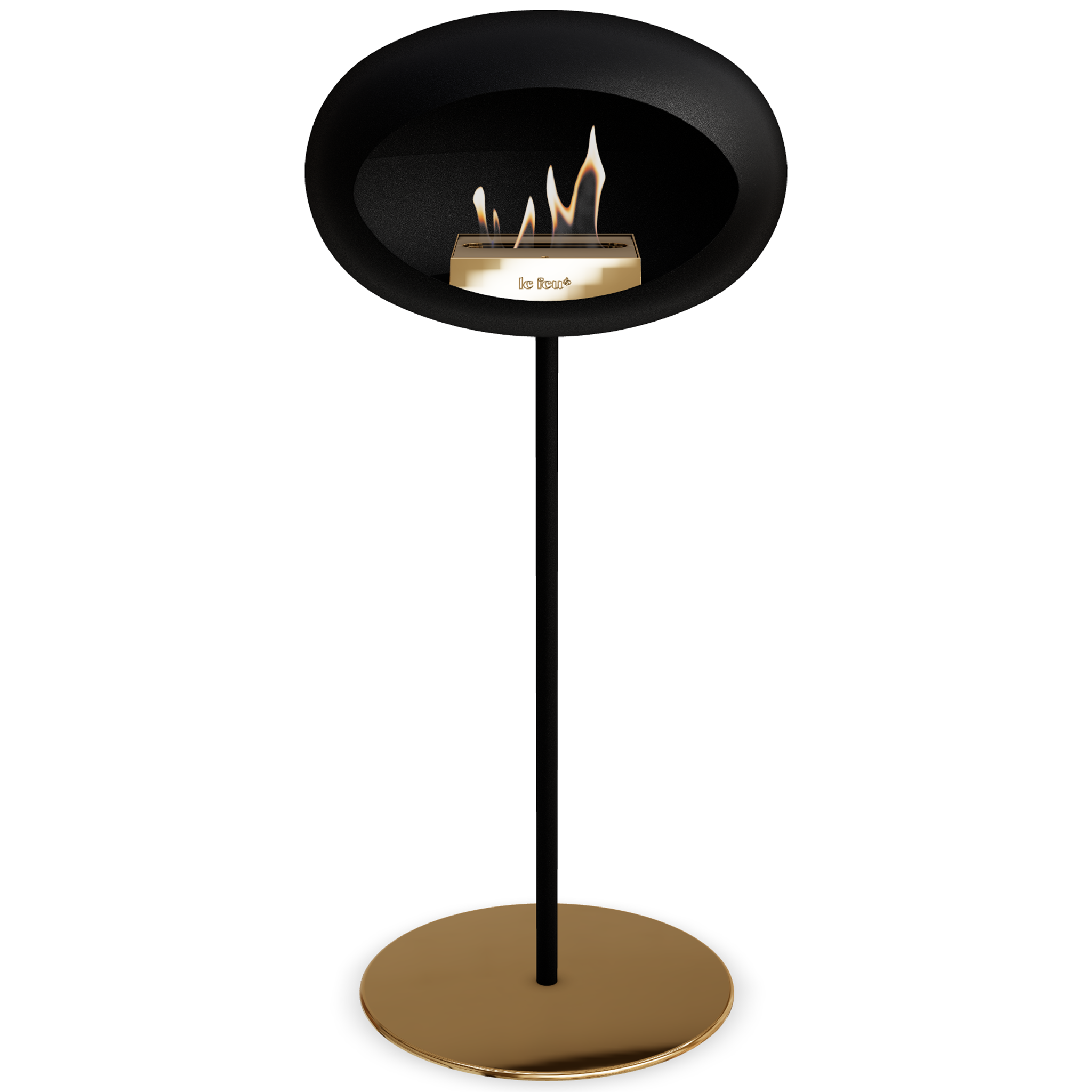 Ground Steel High Black Bio Fireplace