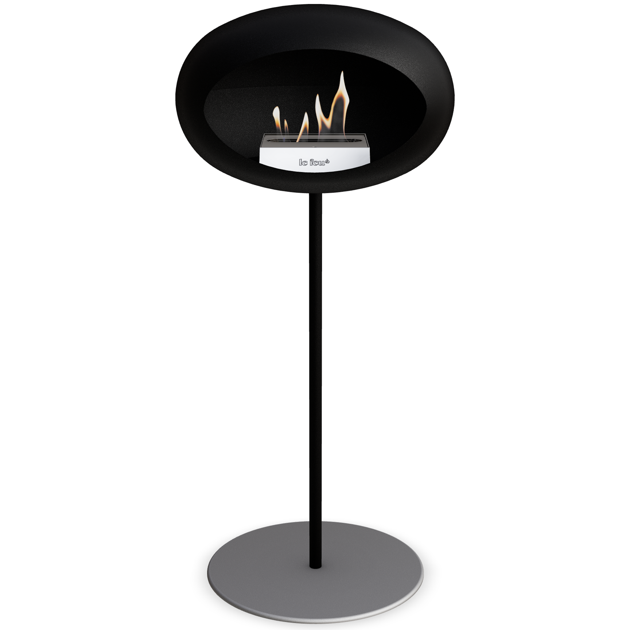 Ground Steel High Black Bio Fireplace