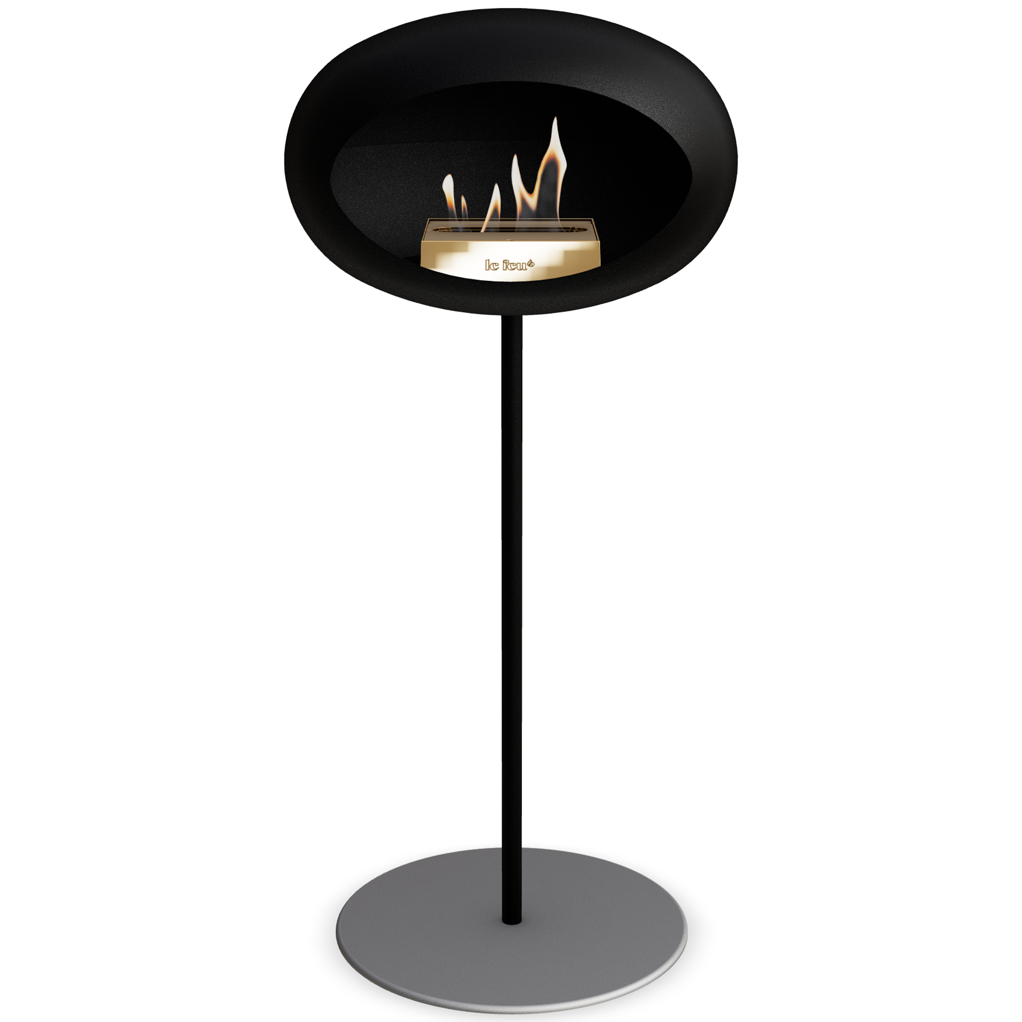 Ground Steel High Black Bio Fireplace