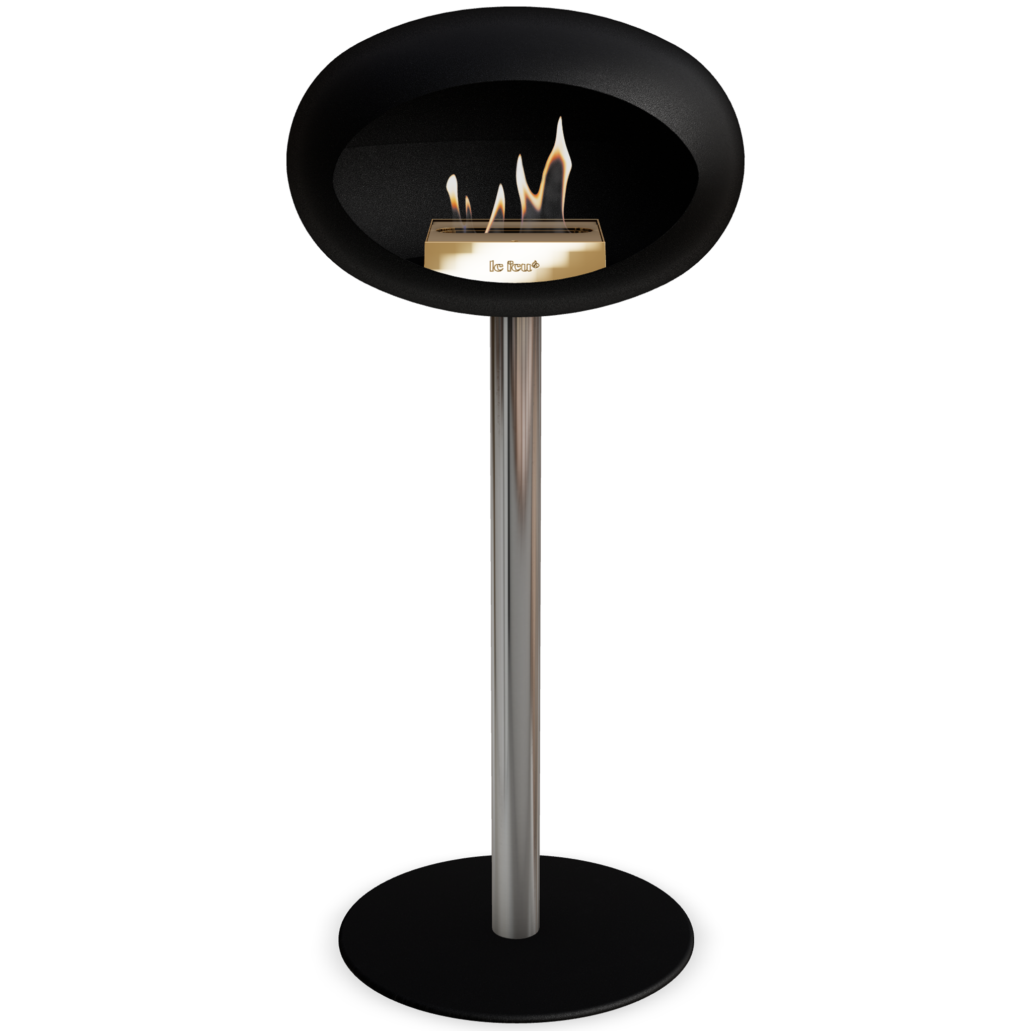 Ground Steel High Black Bio Fireplace