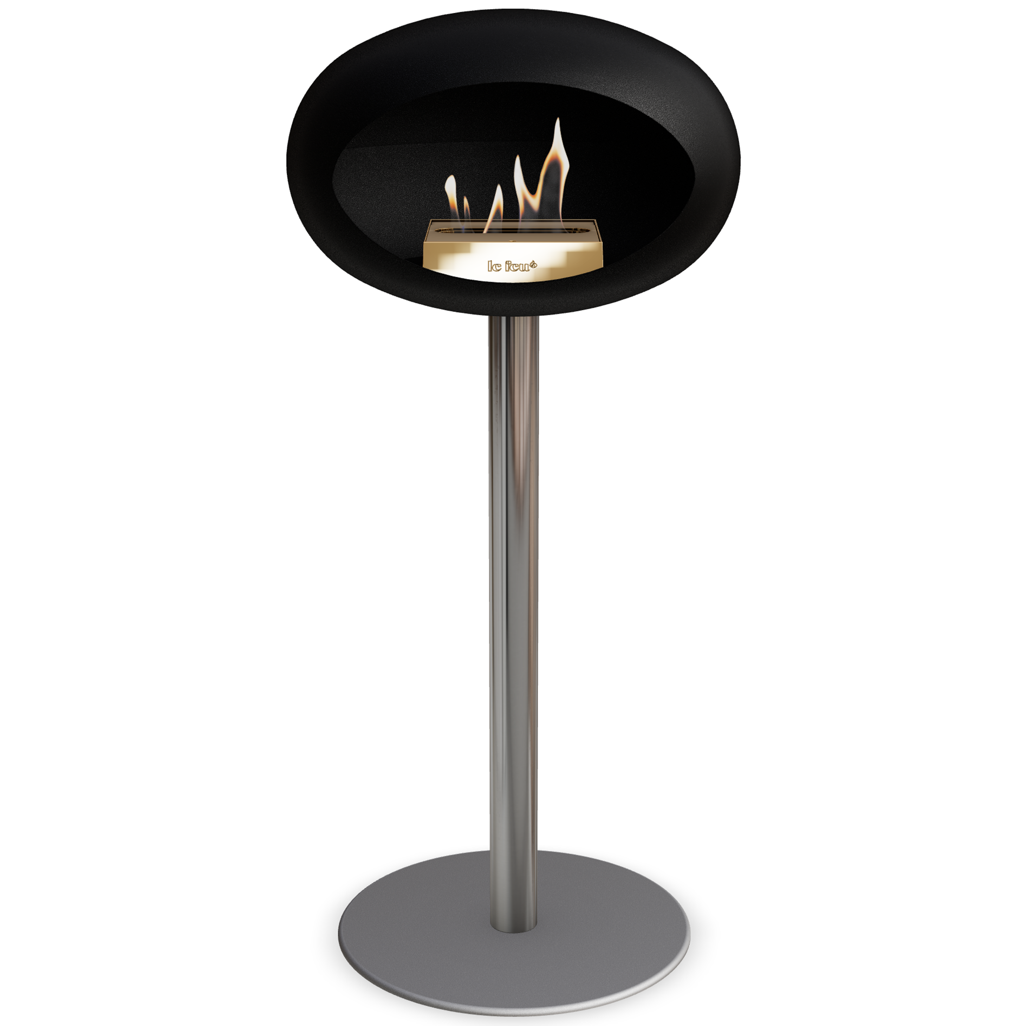 Ground Steel High Black Bio Fireplace