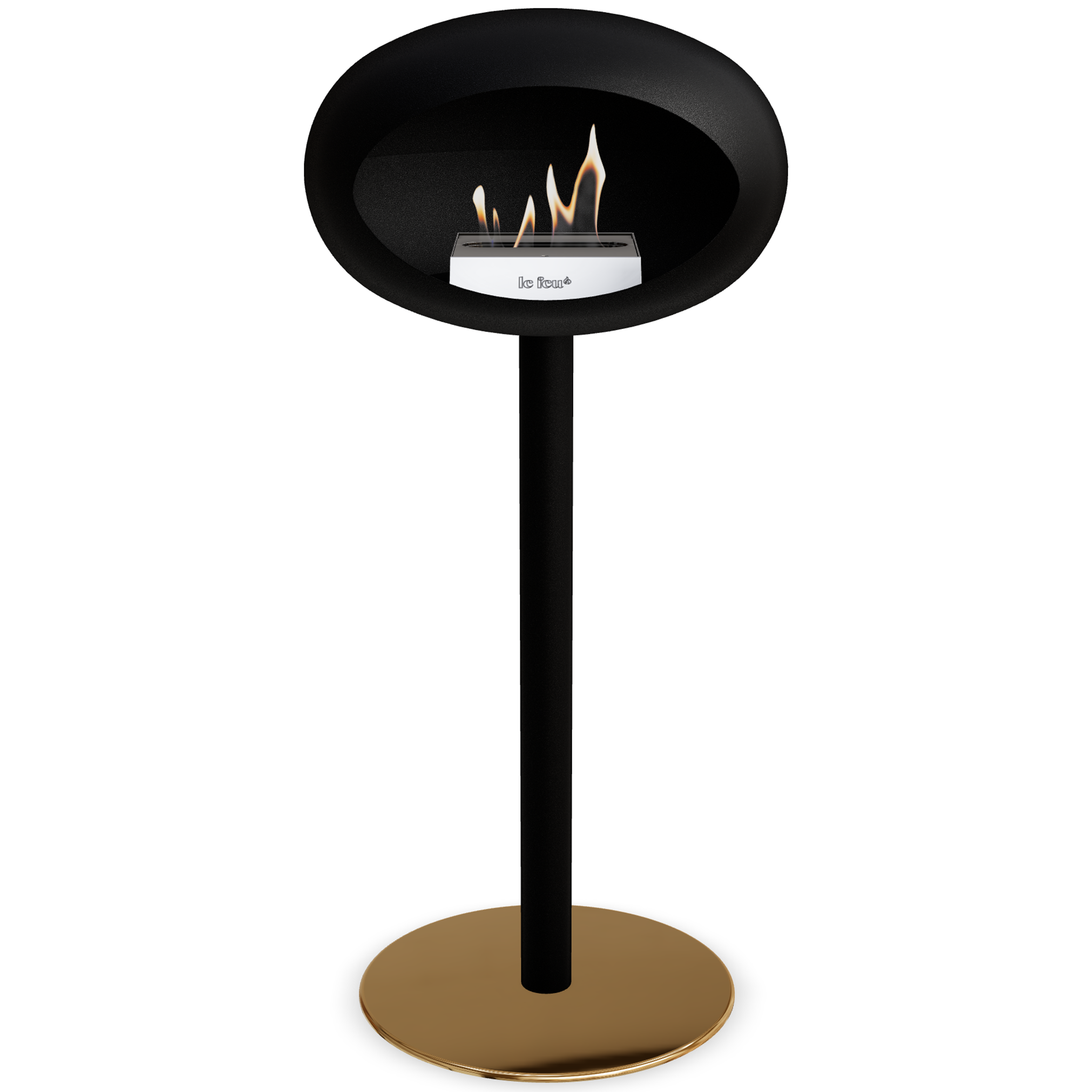 Ground Steel High Black Bio Fireplace