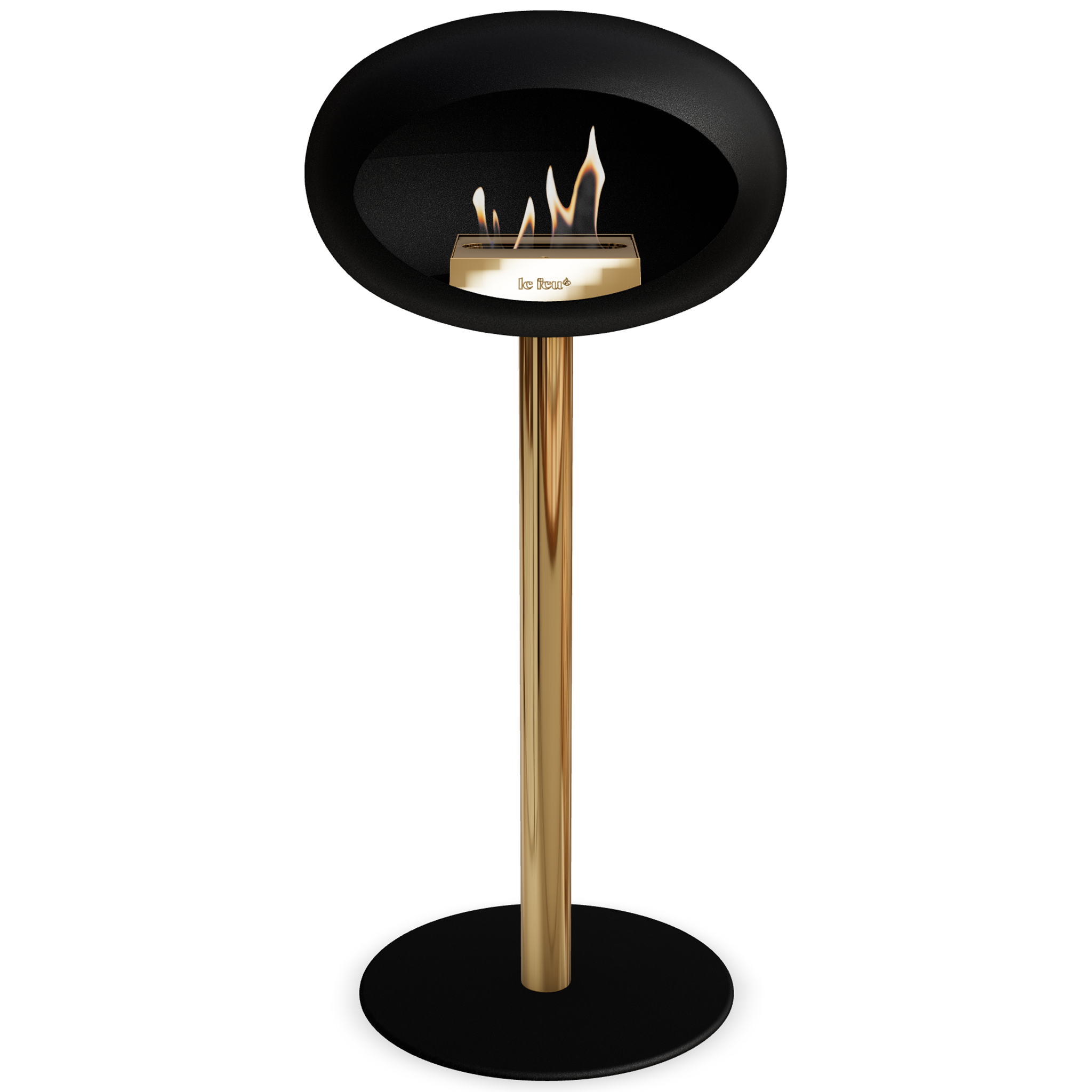 Ground Steel High Black Bio Fireplace