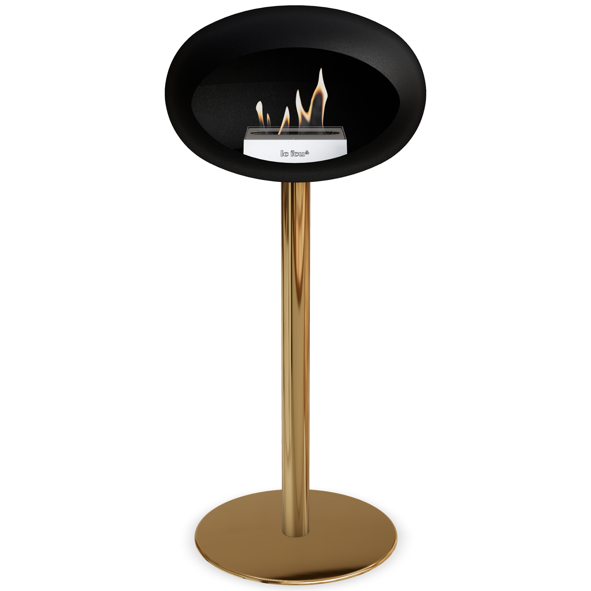 Ground Steel High Black Bio Fireplace