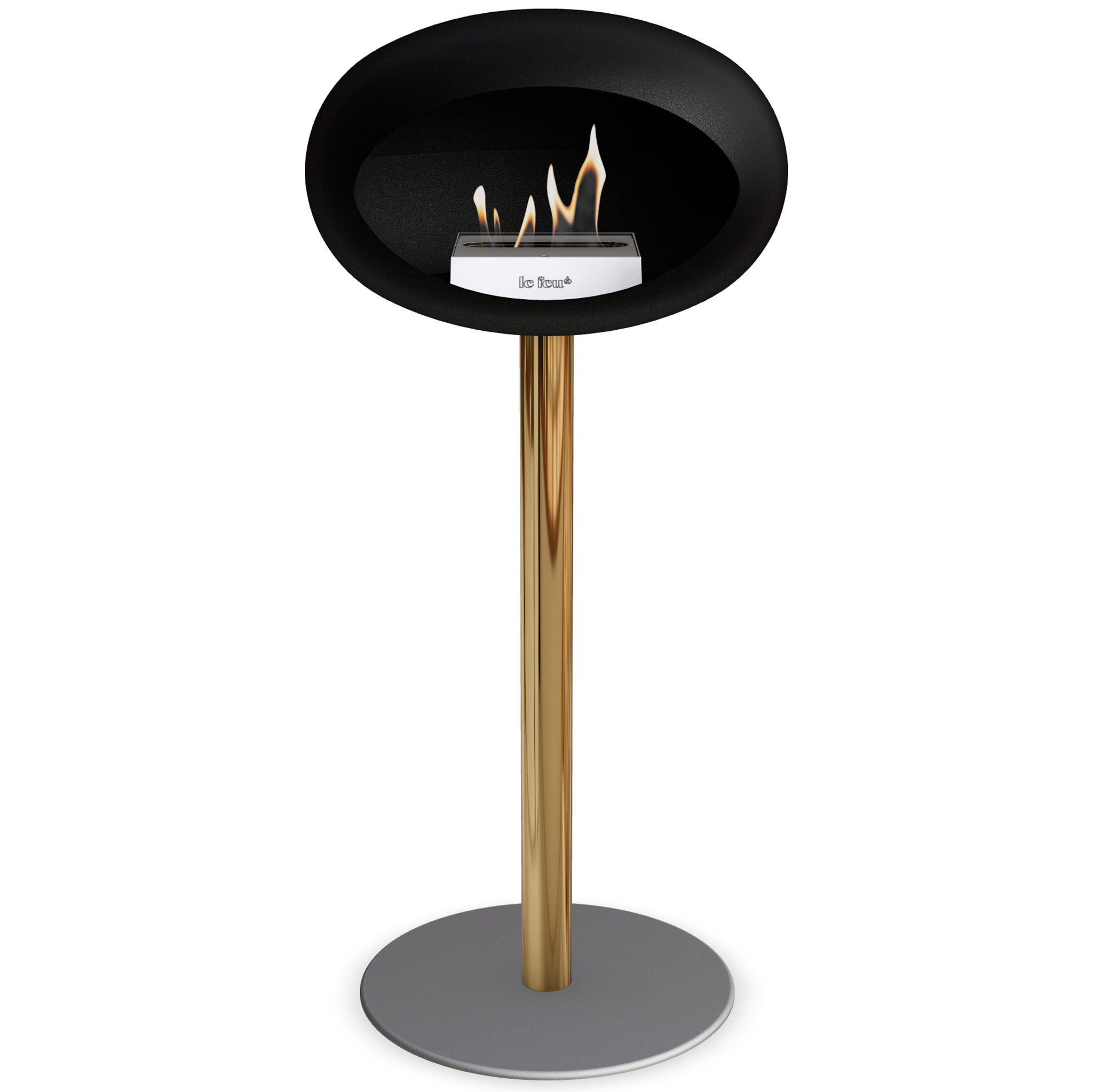 Ground Steel High Black Bio Fireplace