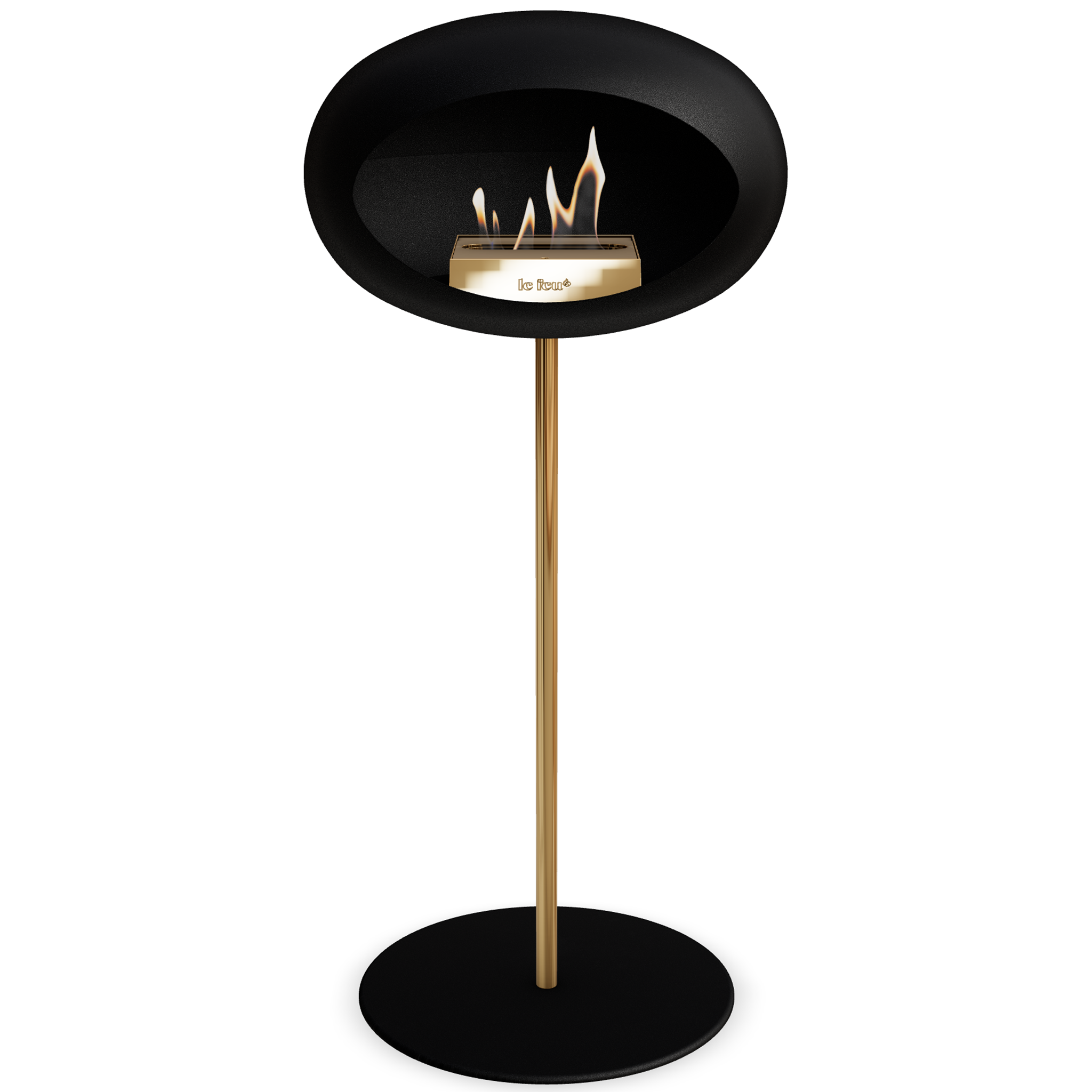 Ground Steel High Black Bio Fireplace
