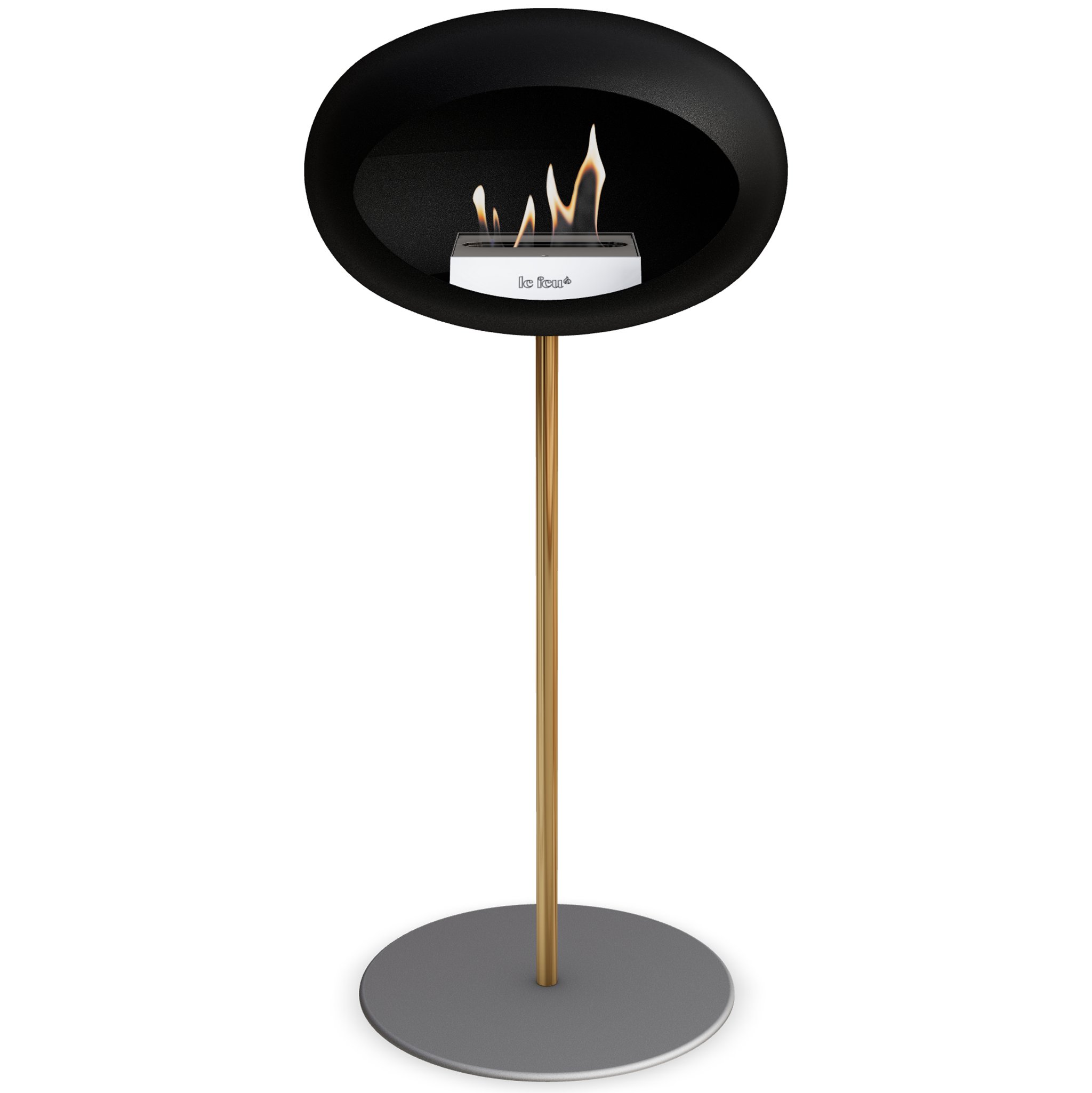 Ground Steel High Black Bio Fireplace