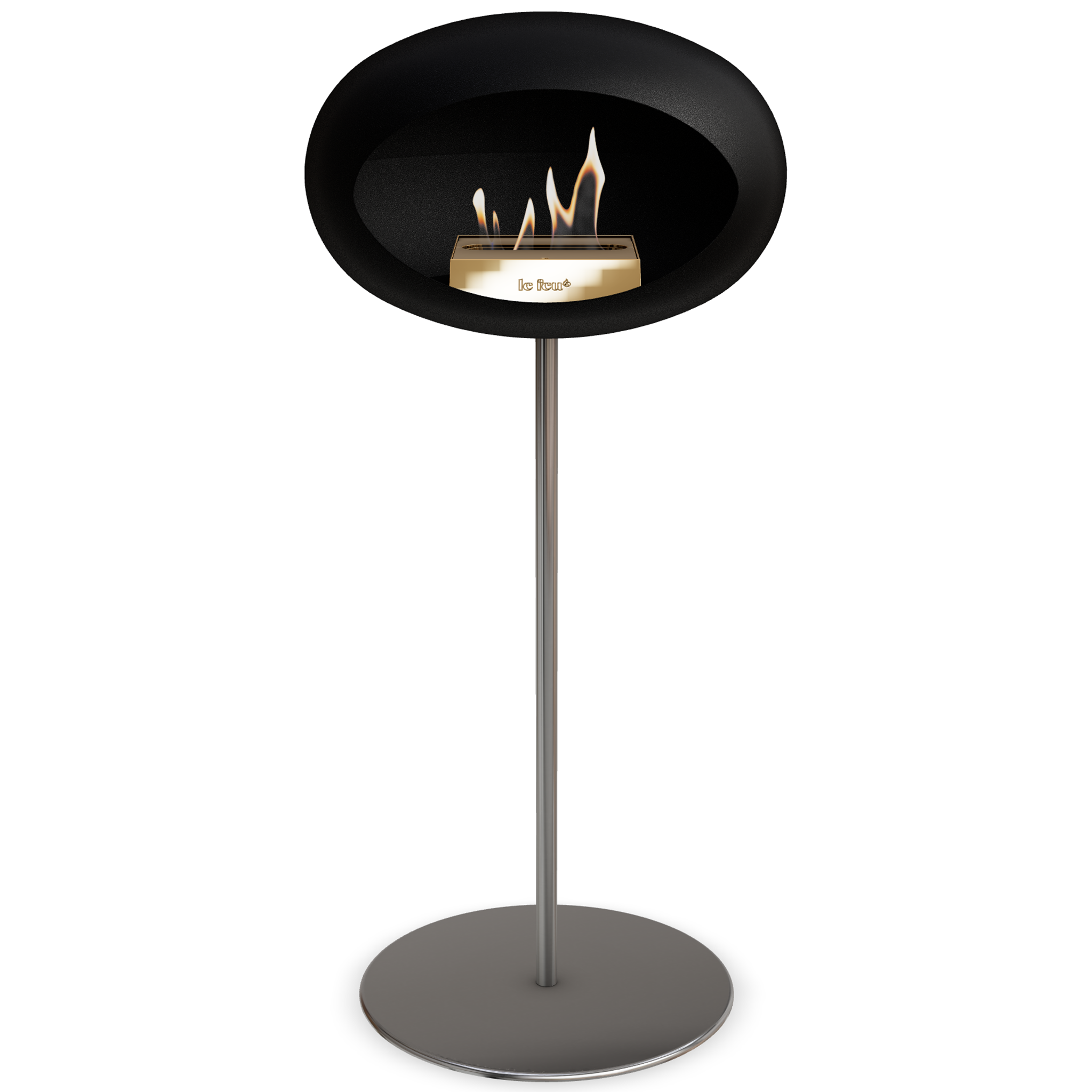 Ground Steel High Black Bio Fireplace