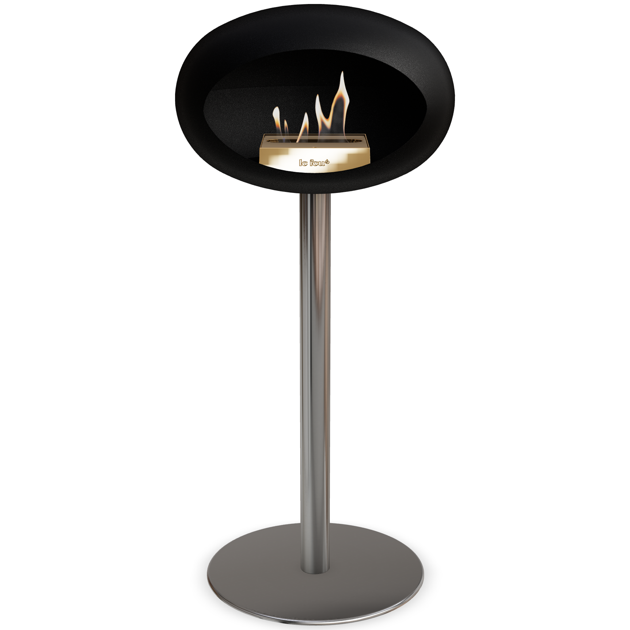 Ground Steel High Black Bio Fireplace