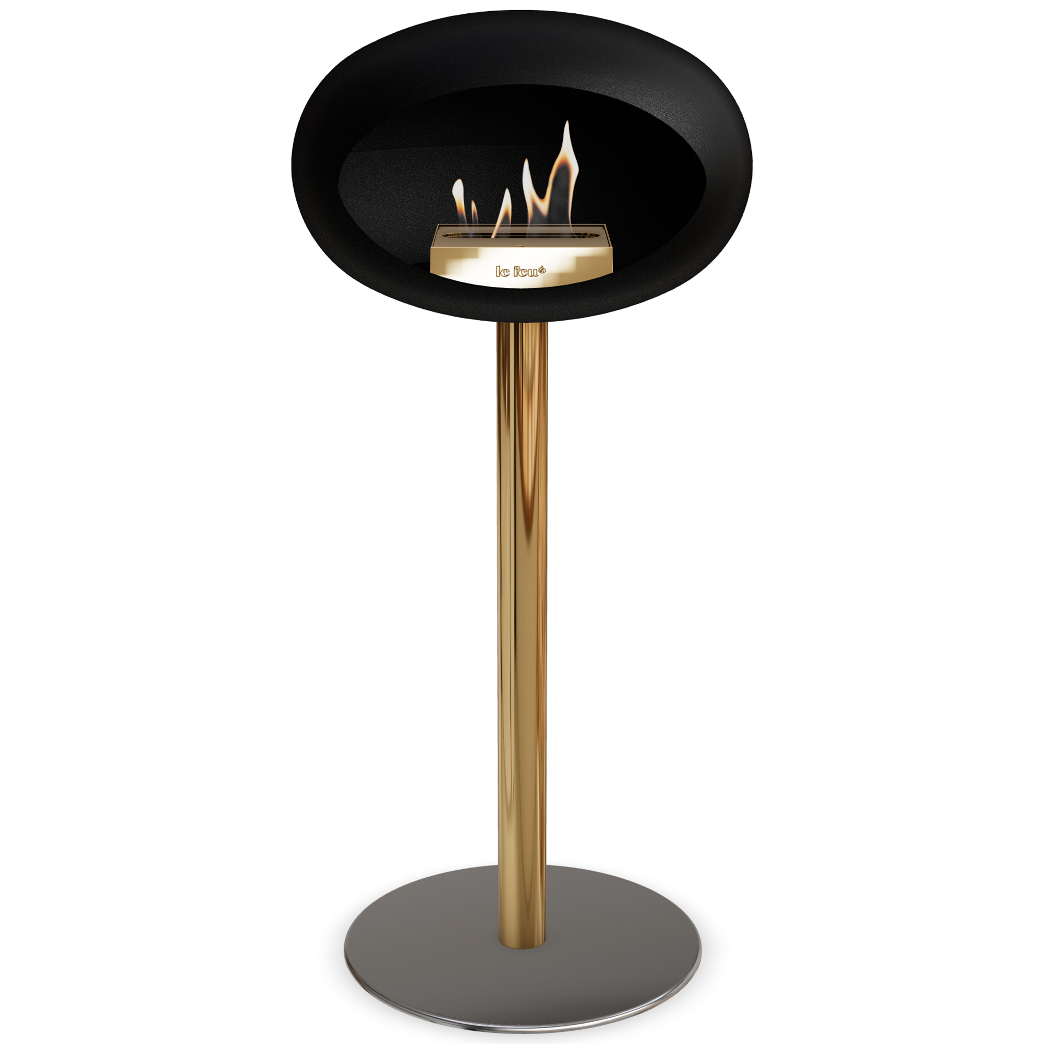 Ground Steel High Black Bio Fireplace