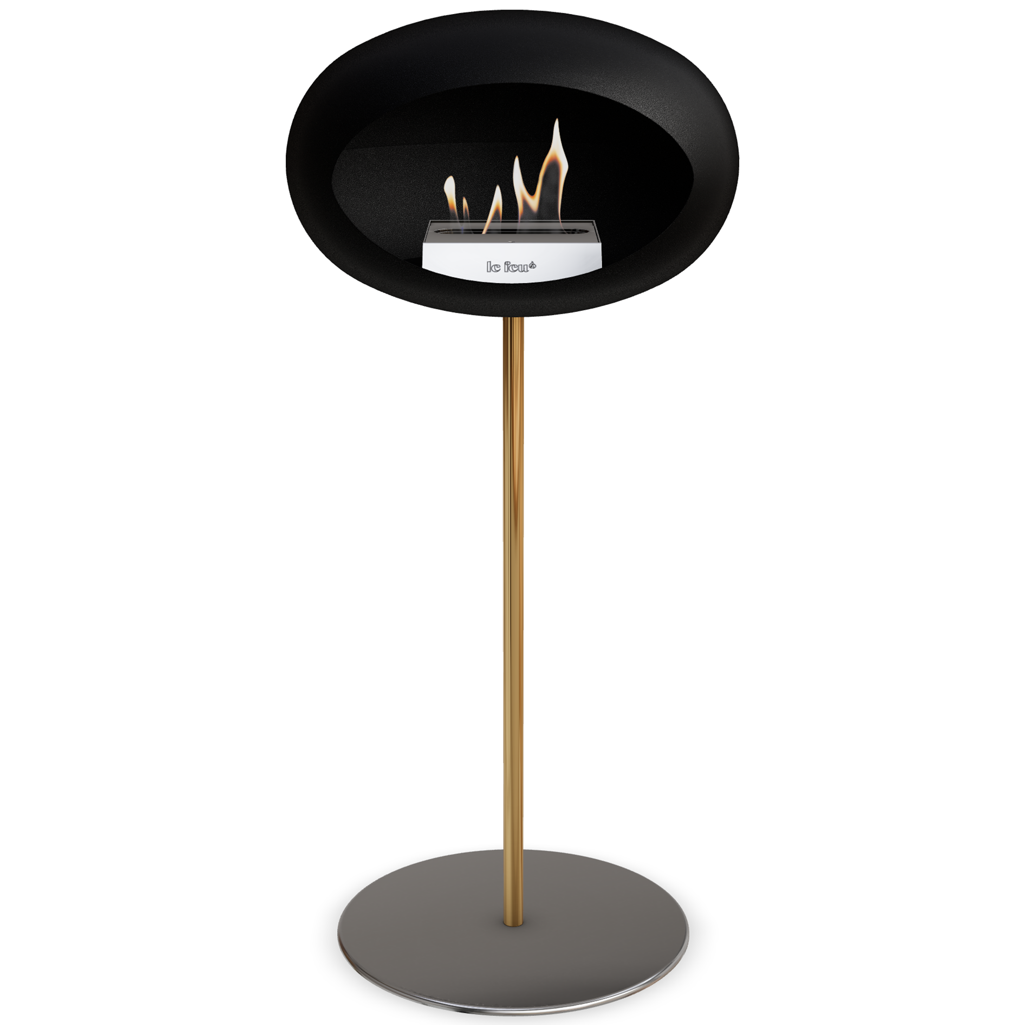 Ground Steel High Black Bio Fireplace