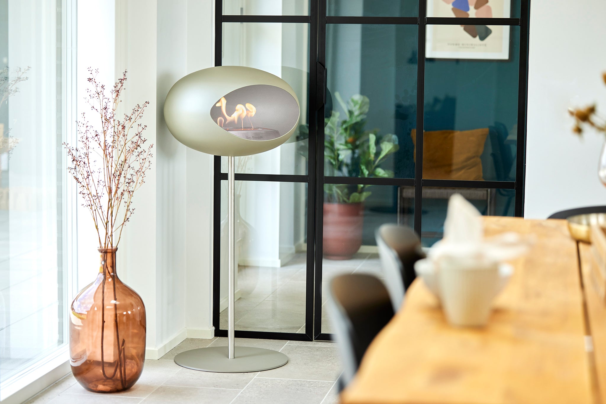 Ground Steel High Black Bio Fireplace