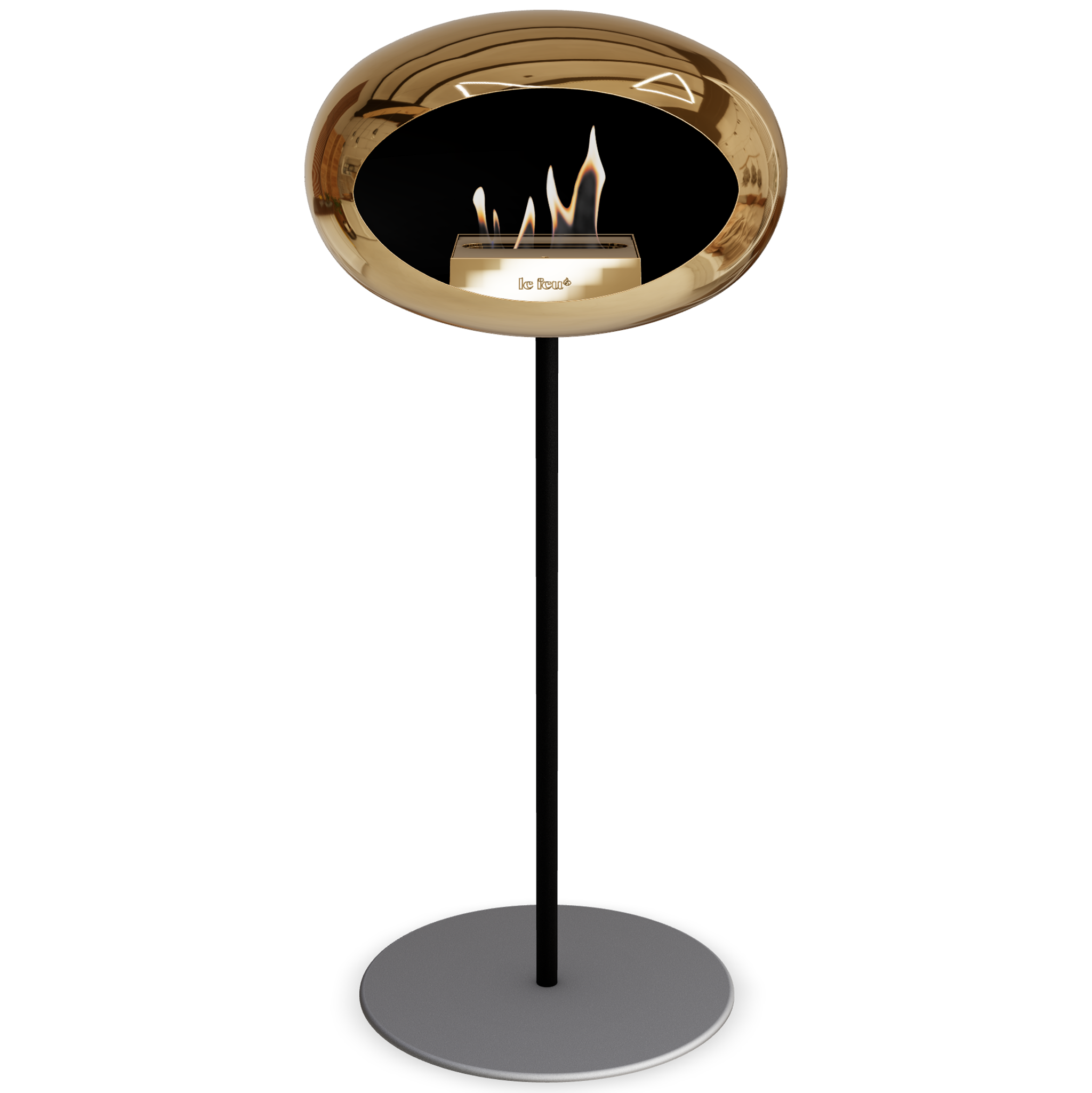 Ground Steel High Chromed Rose Gold Bio Fireplace with Rose Glod Burner