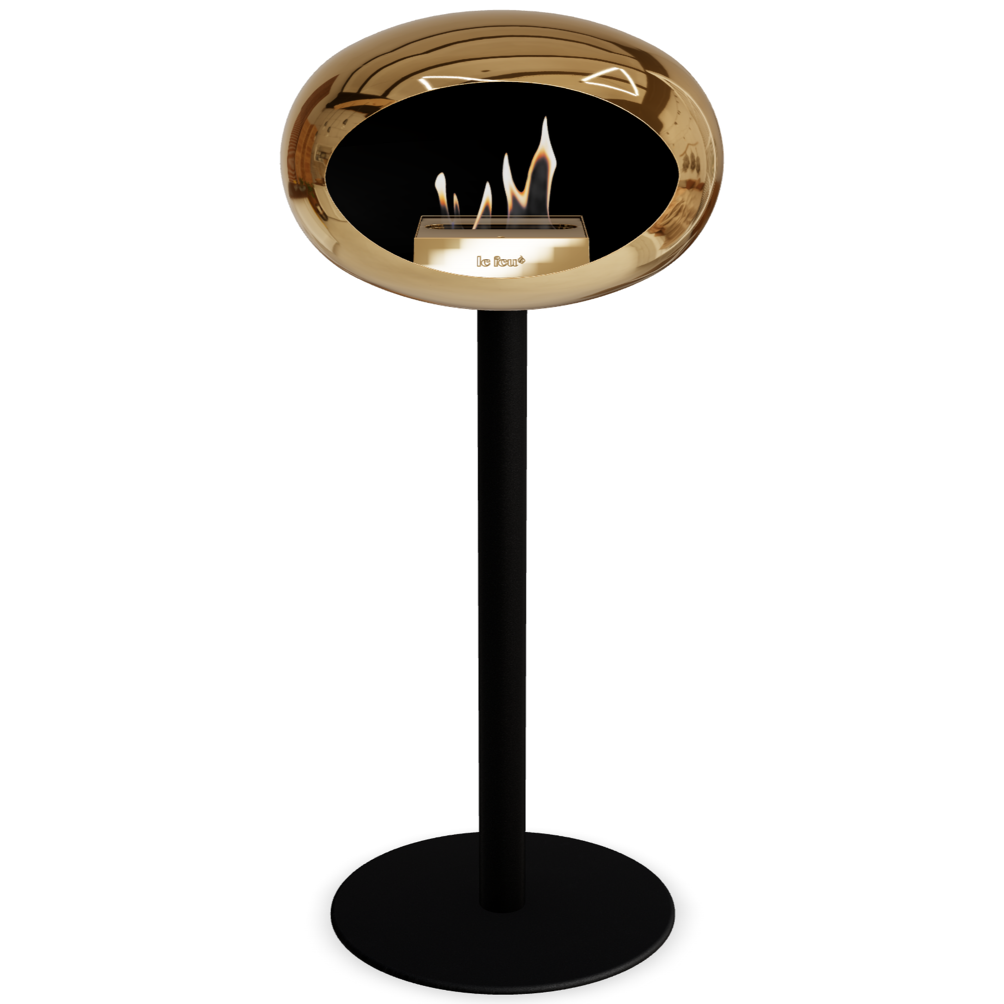 Ground Steel High Chromed Rose Gold Bio Fireplace with Rose Glod Burner