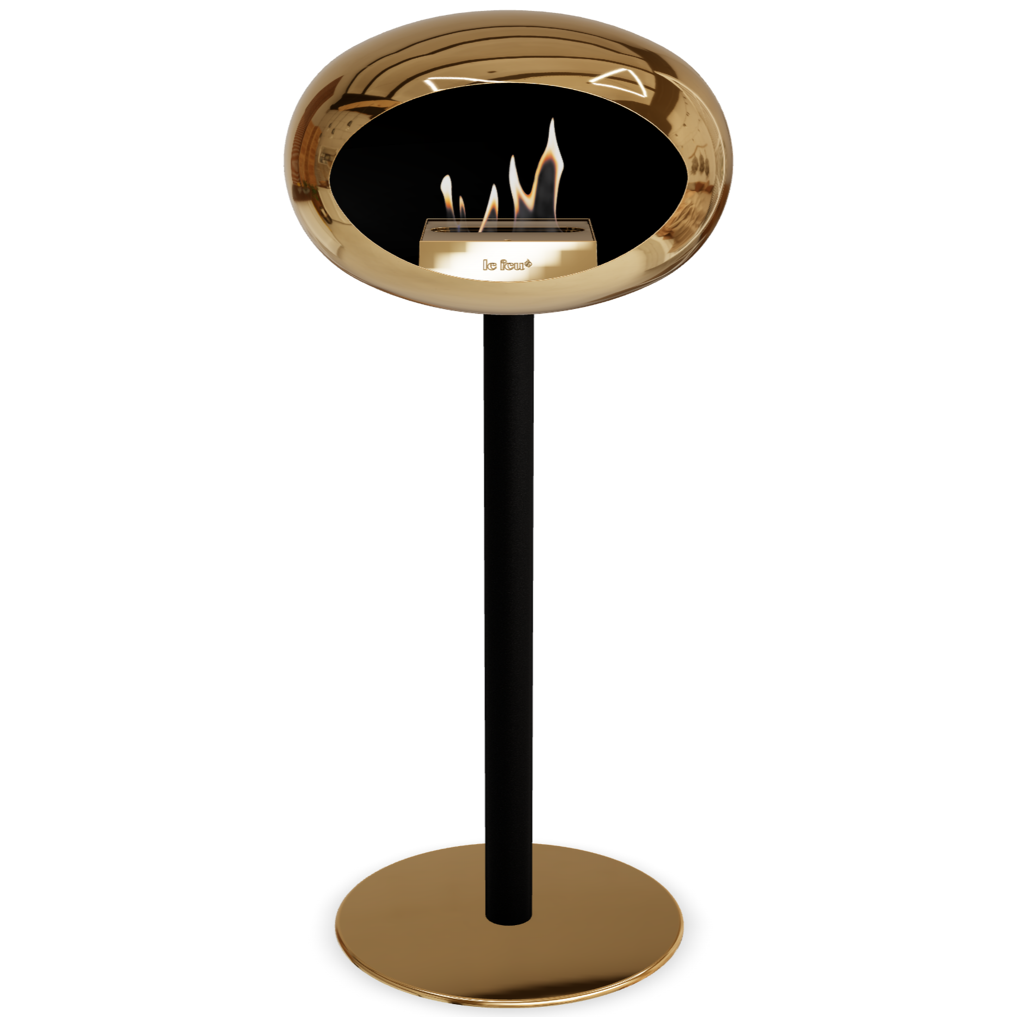 Ground Steel High Chromed Rose Gold Bio Fireplace with Rose Glod Burner