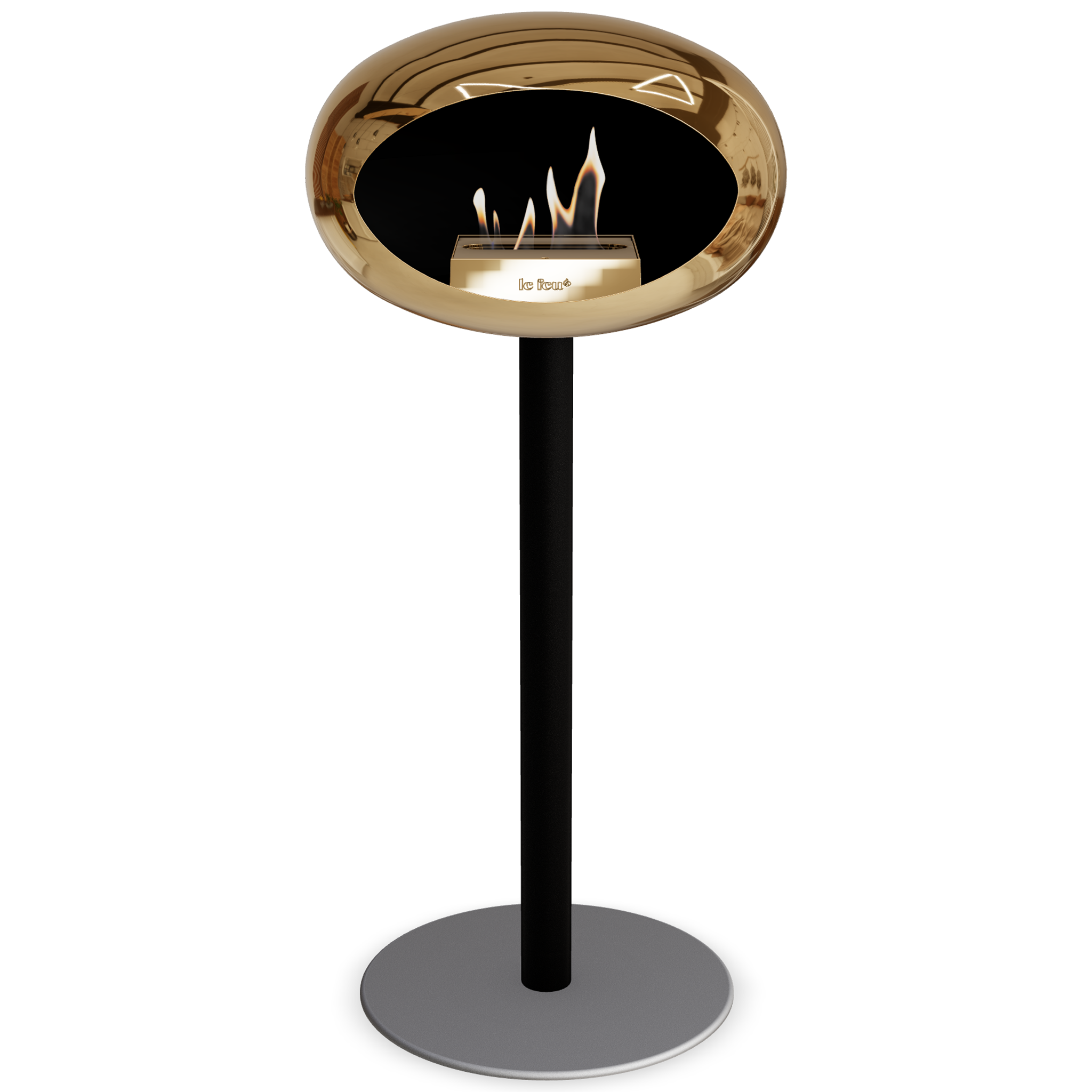 Ground Steel High Chromed Rose Gold Bio Fireplace with Rose Glod Burner