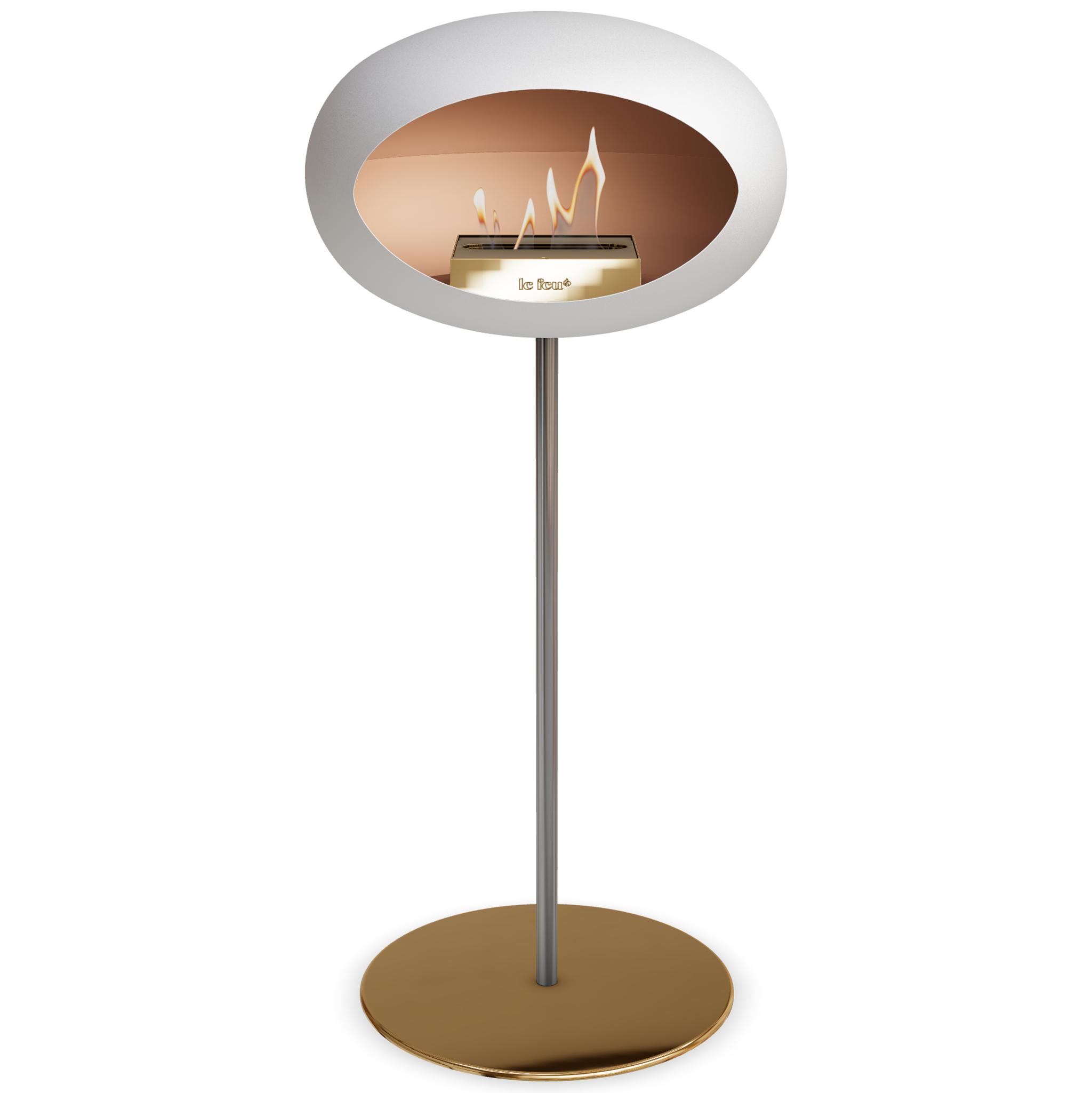 Ground Steel High White Bio Fireplace