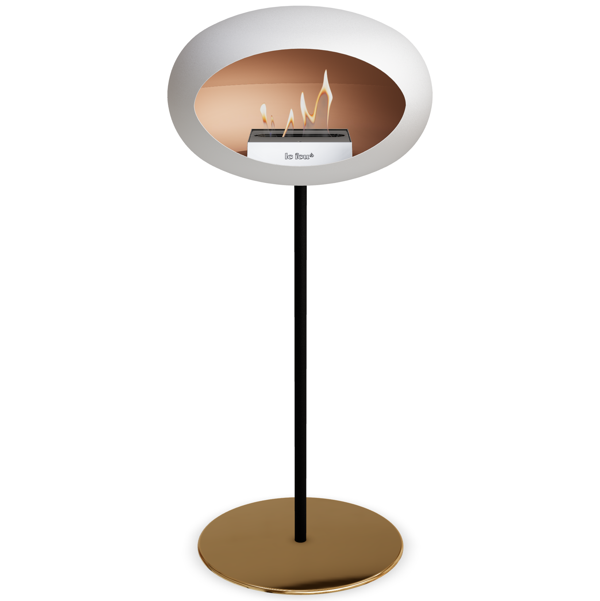 Ground Steel High White Bio Fireplace