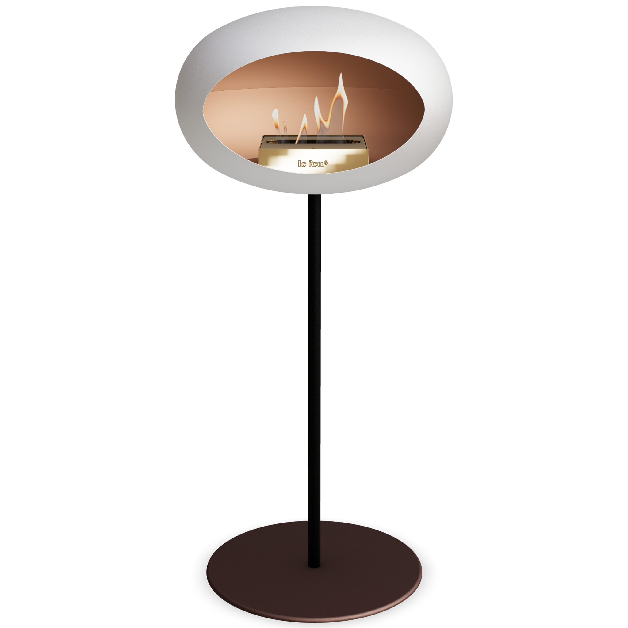 Ground Steel High White Bio Fireplace