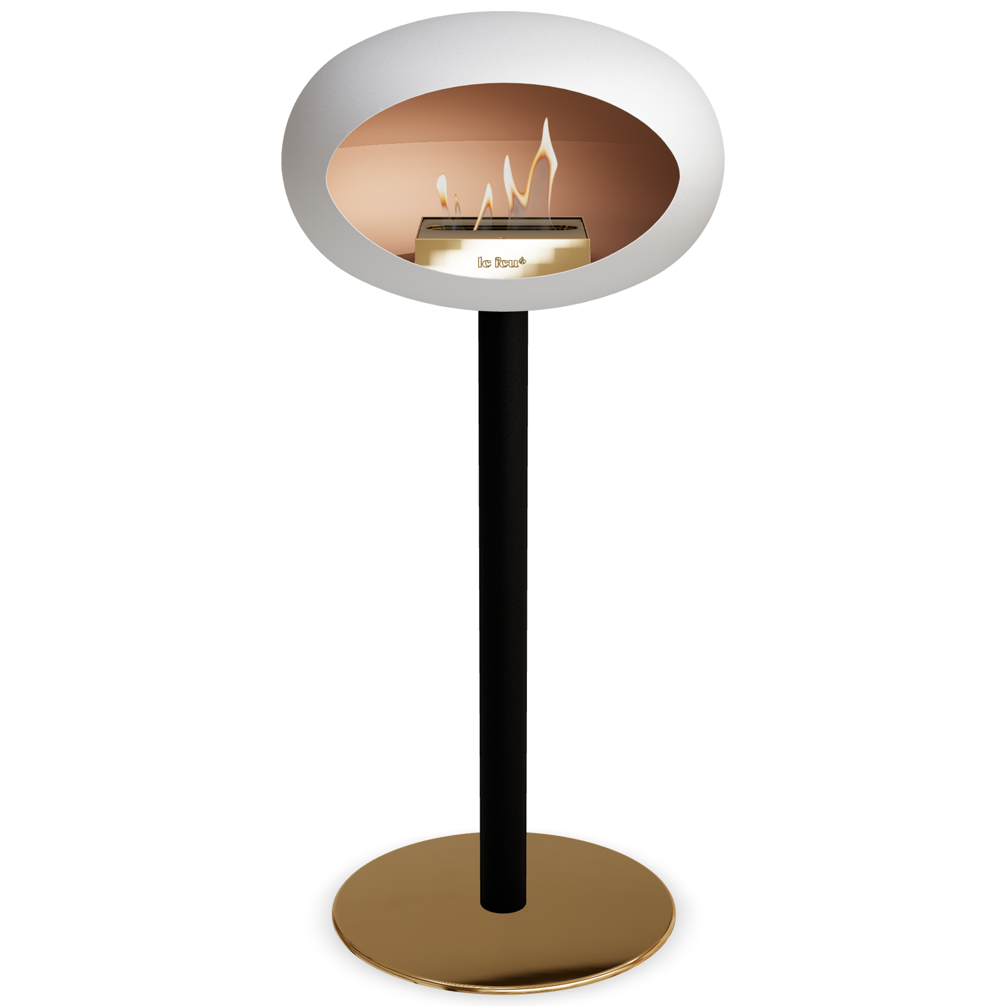 Ground Steel High White Bio Fireplace