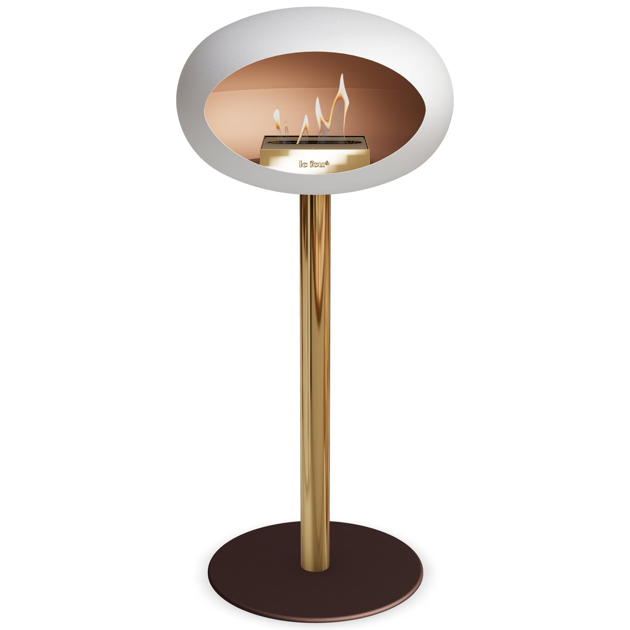 Ground Steel High White Bio Fireplace