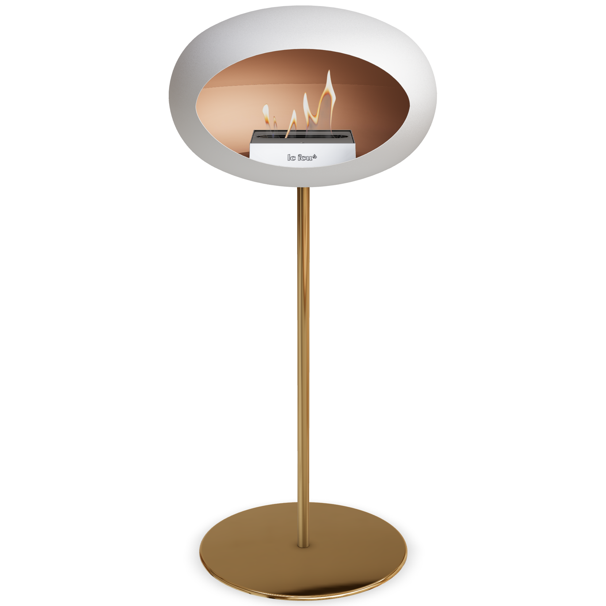 Ground Steel High White Bio Fireplace