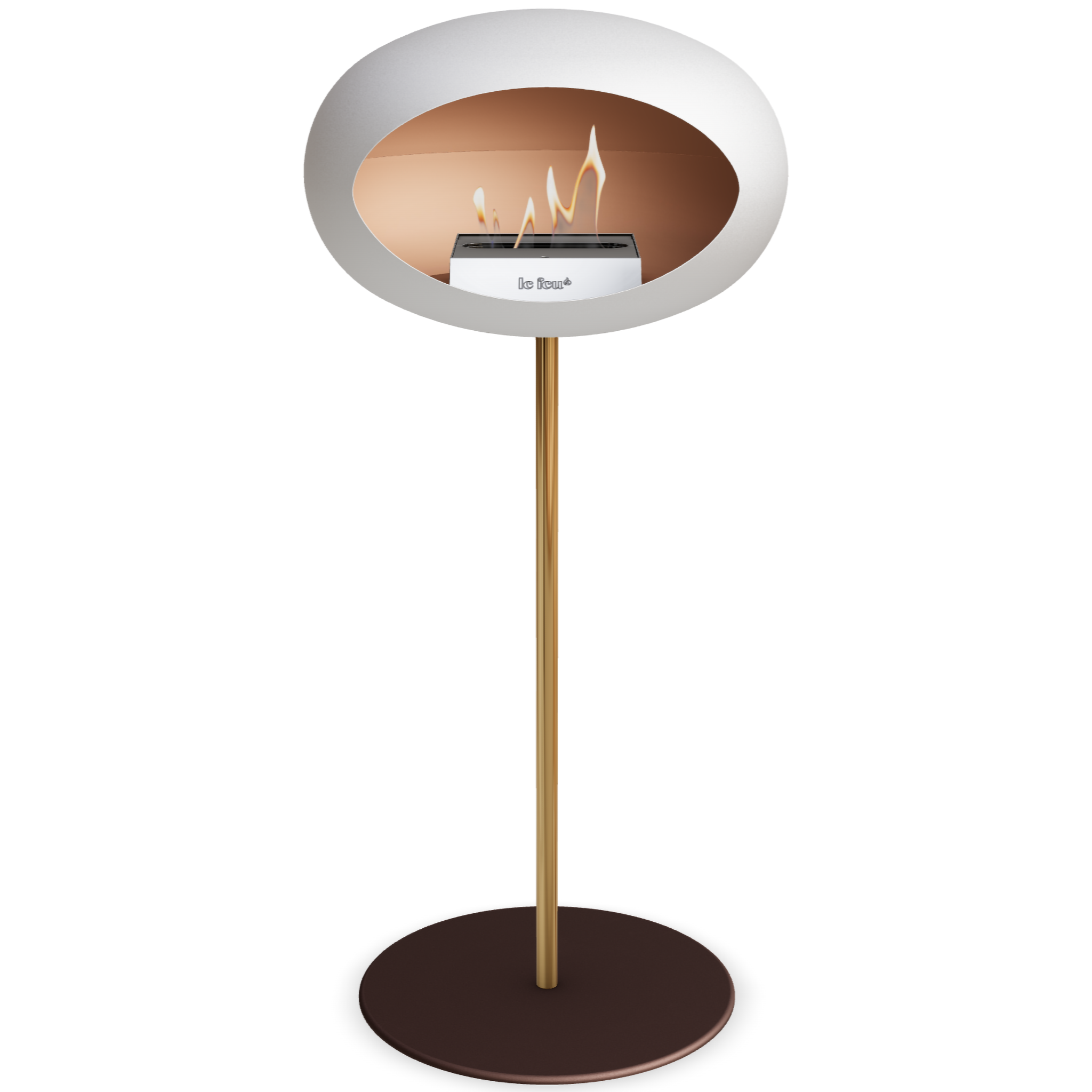 Ground Steel High White Bio Fireplace