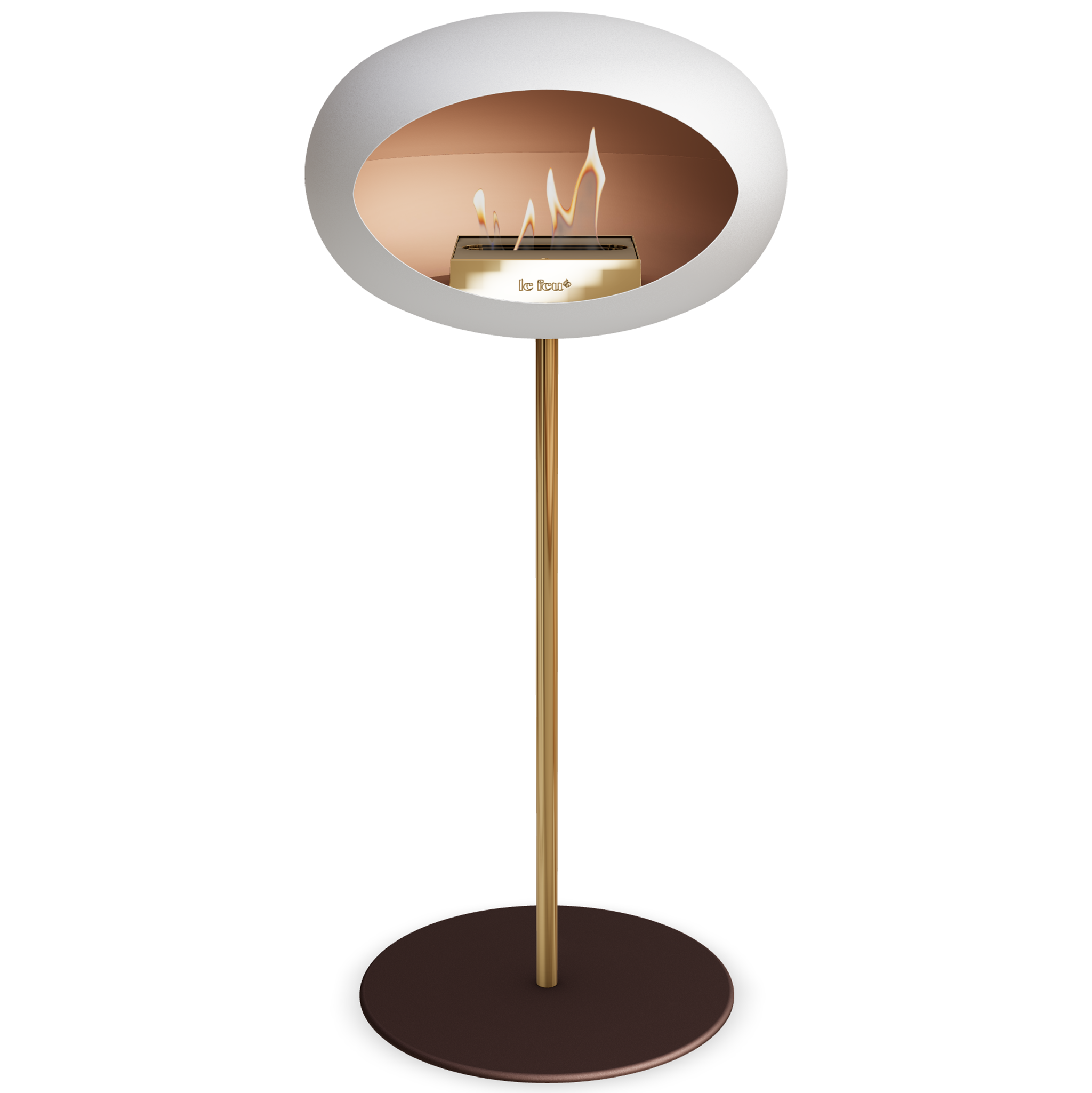 Ground Steel High White Bio Fireplace
