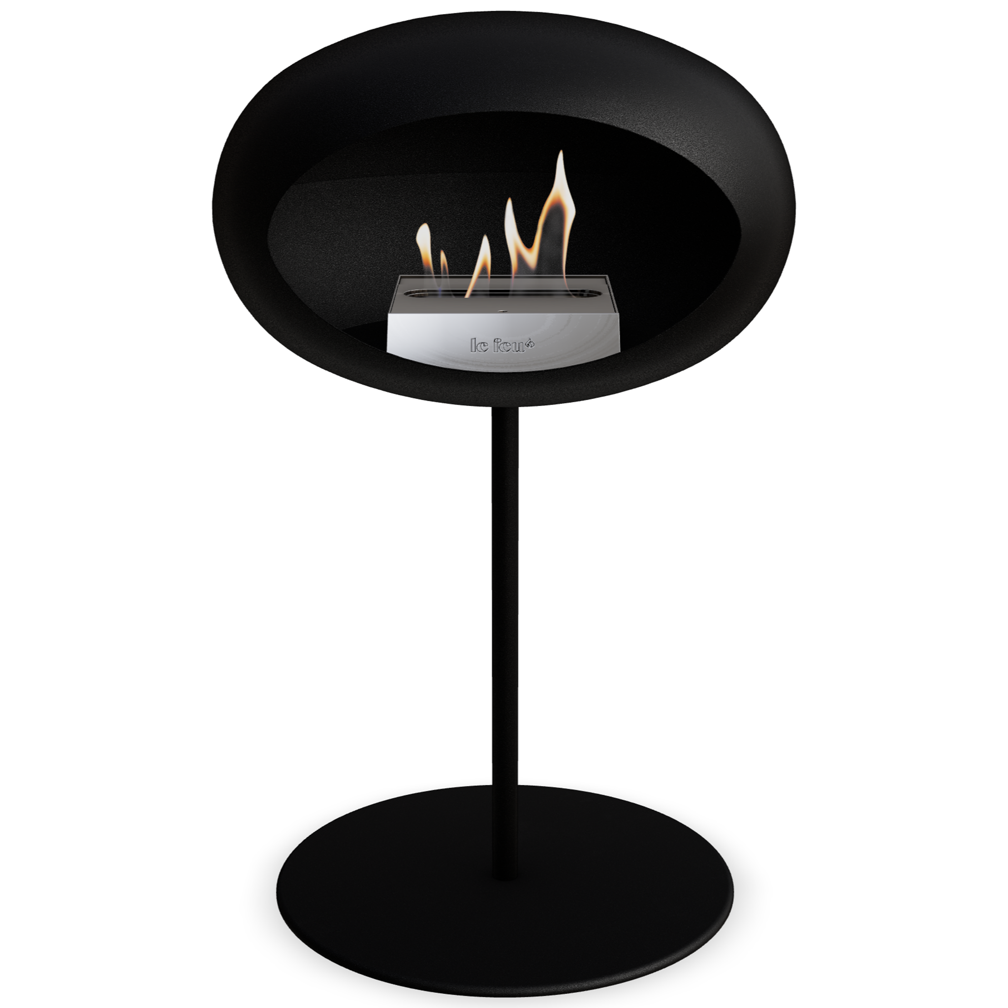 Ground Steel Low Black Bio Fireplace