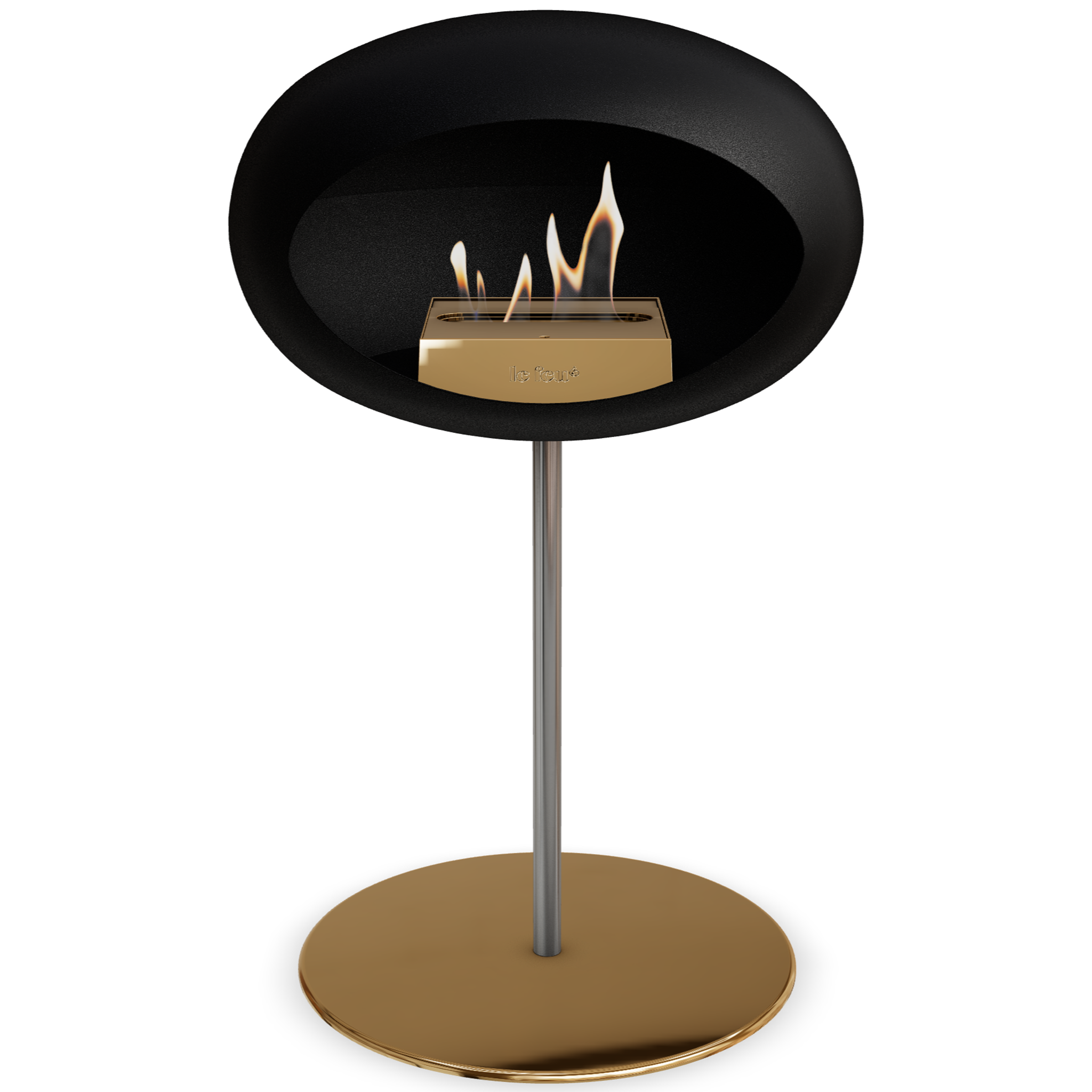 Ground Steel Low Black Bio Fireplace