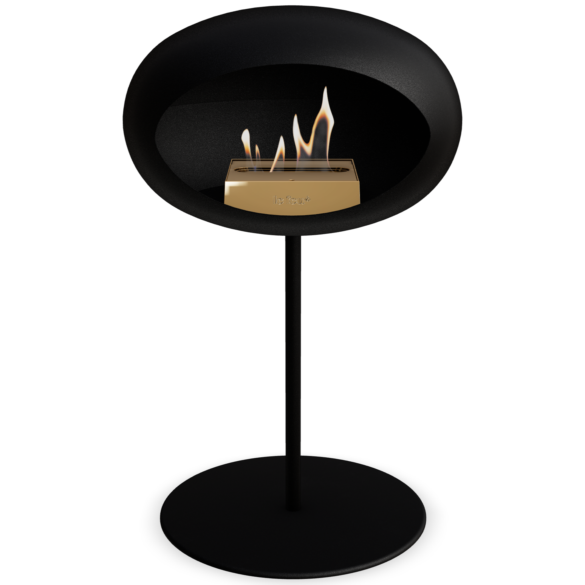 Ground Steel Low Black Bio Fireplace