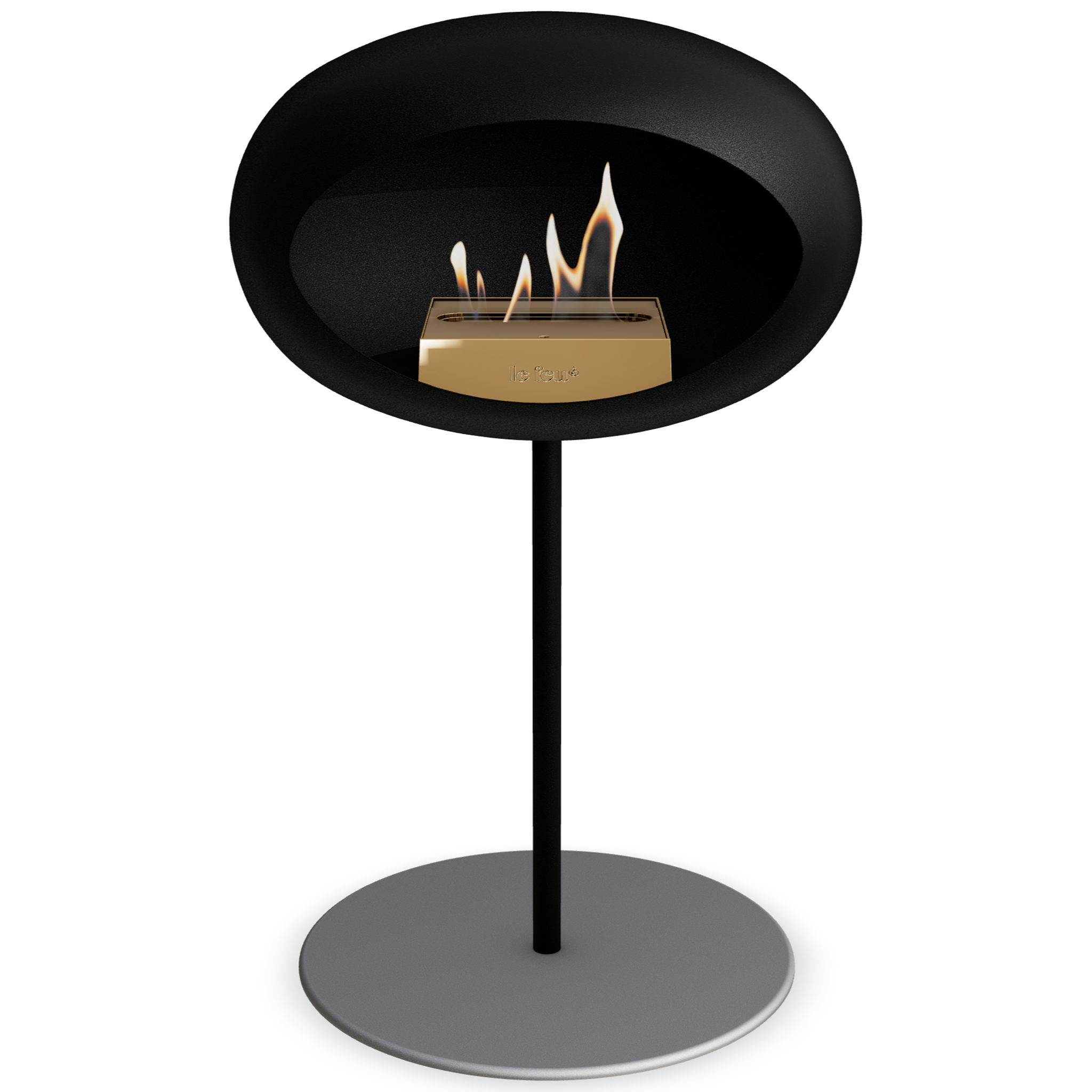 Ground Steel Low Black Bio Fireplace