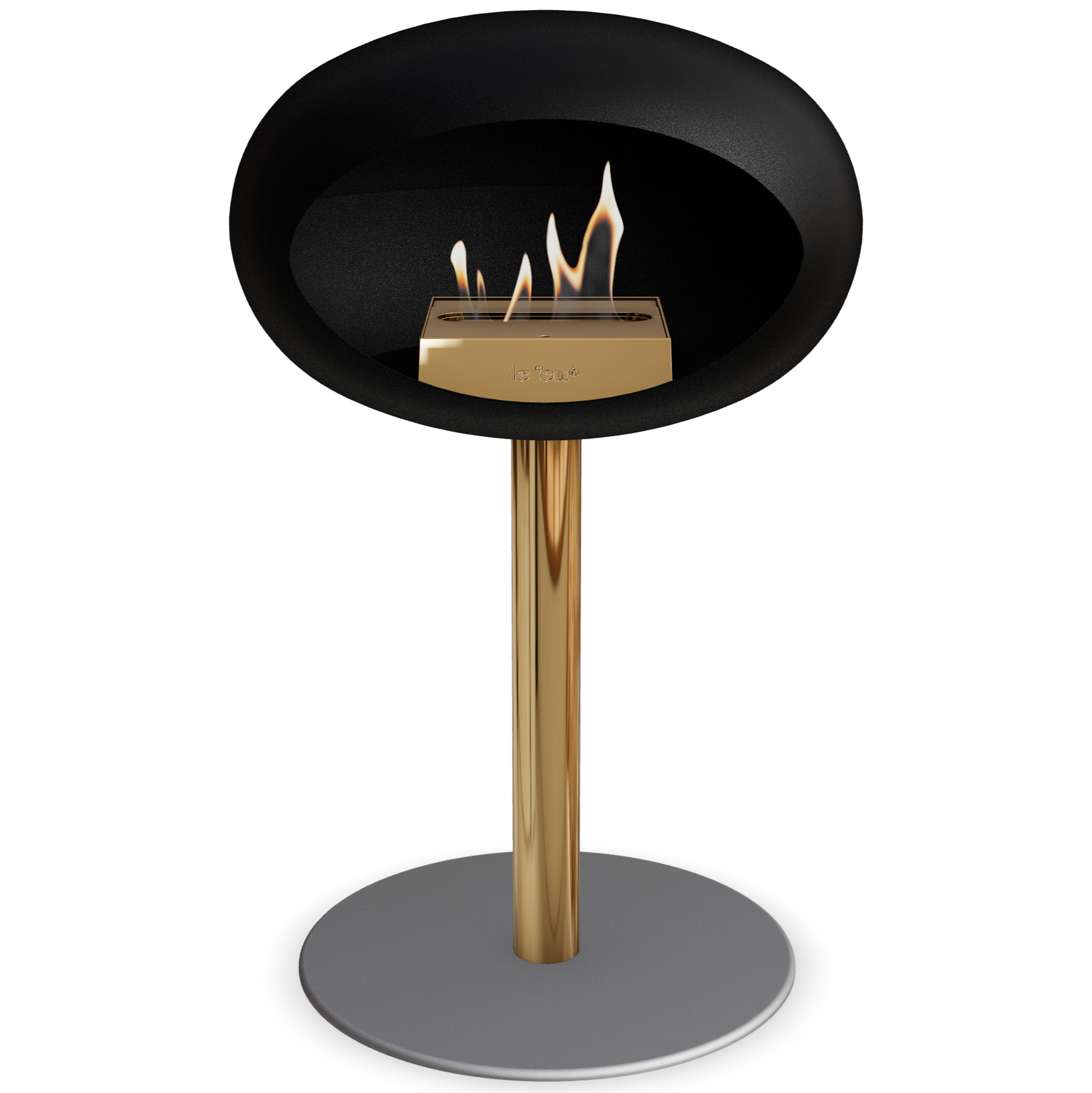 Ground Steel Low Black Bio Fireplace
