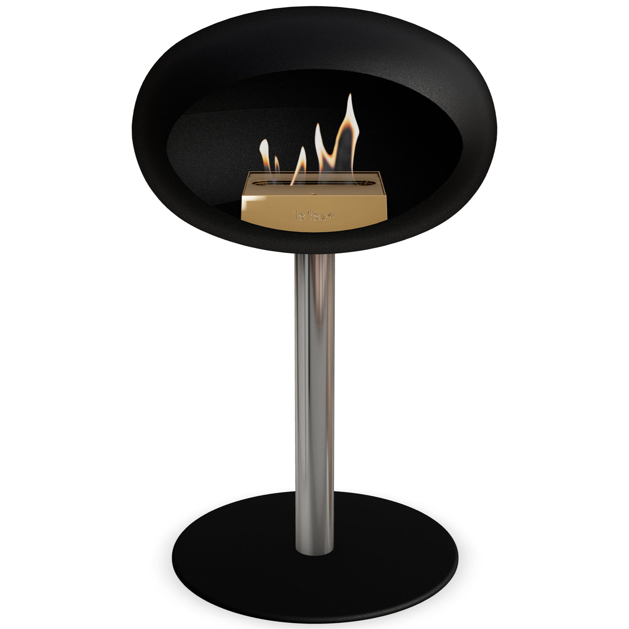 Ground Steel Low Black Bio Fireplace