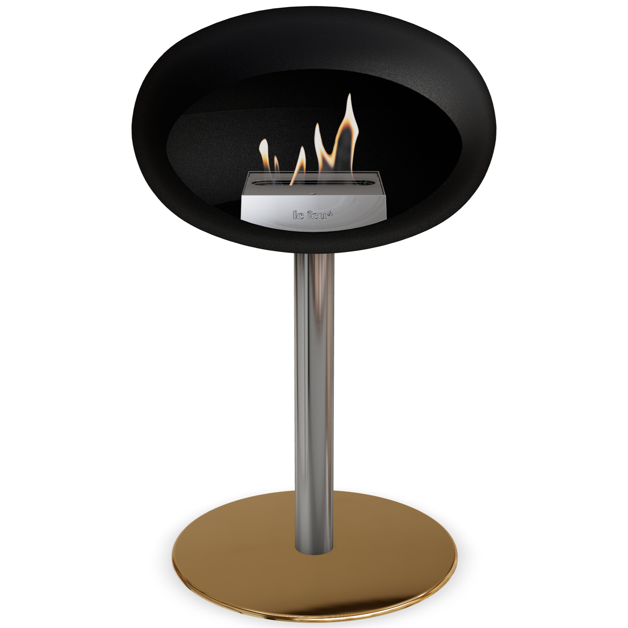 Ground Steel Low Black Bio Fireplace