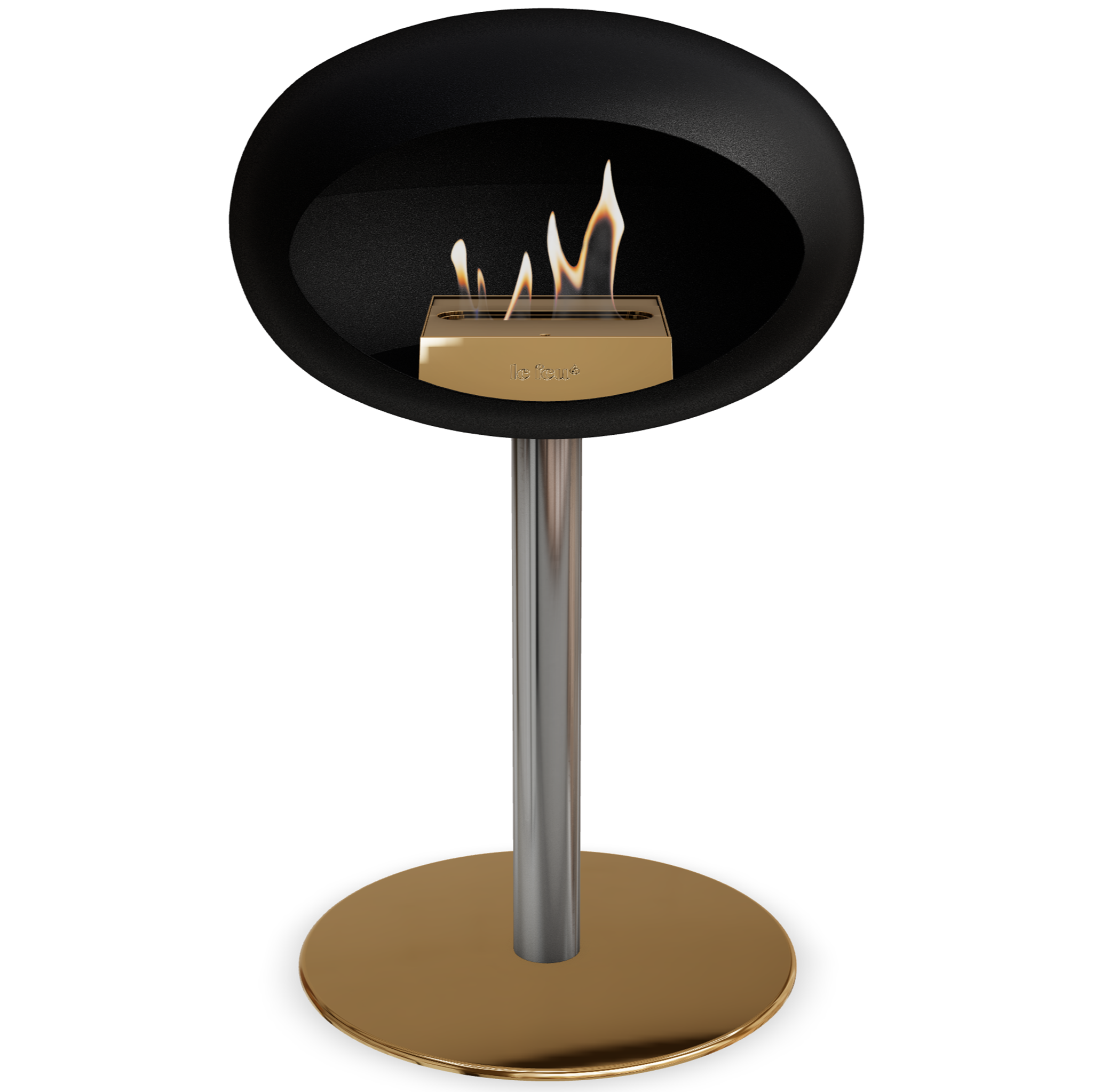 Ground Steel Low Black Bio Fireplace