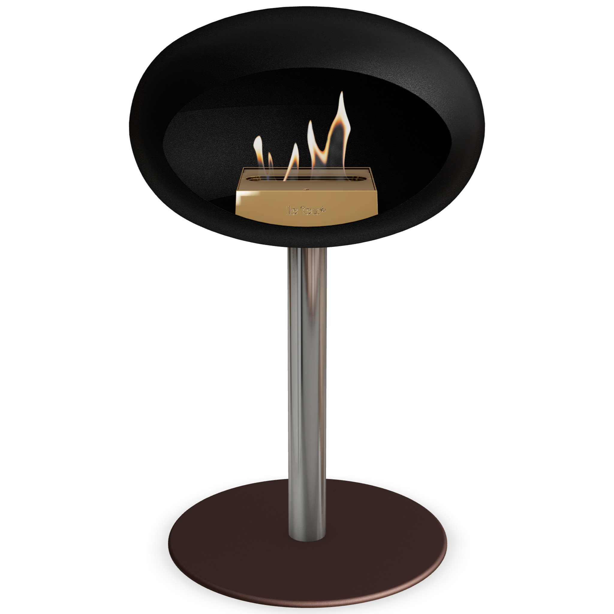 Ground Steel Low Black Bio Fireplace