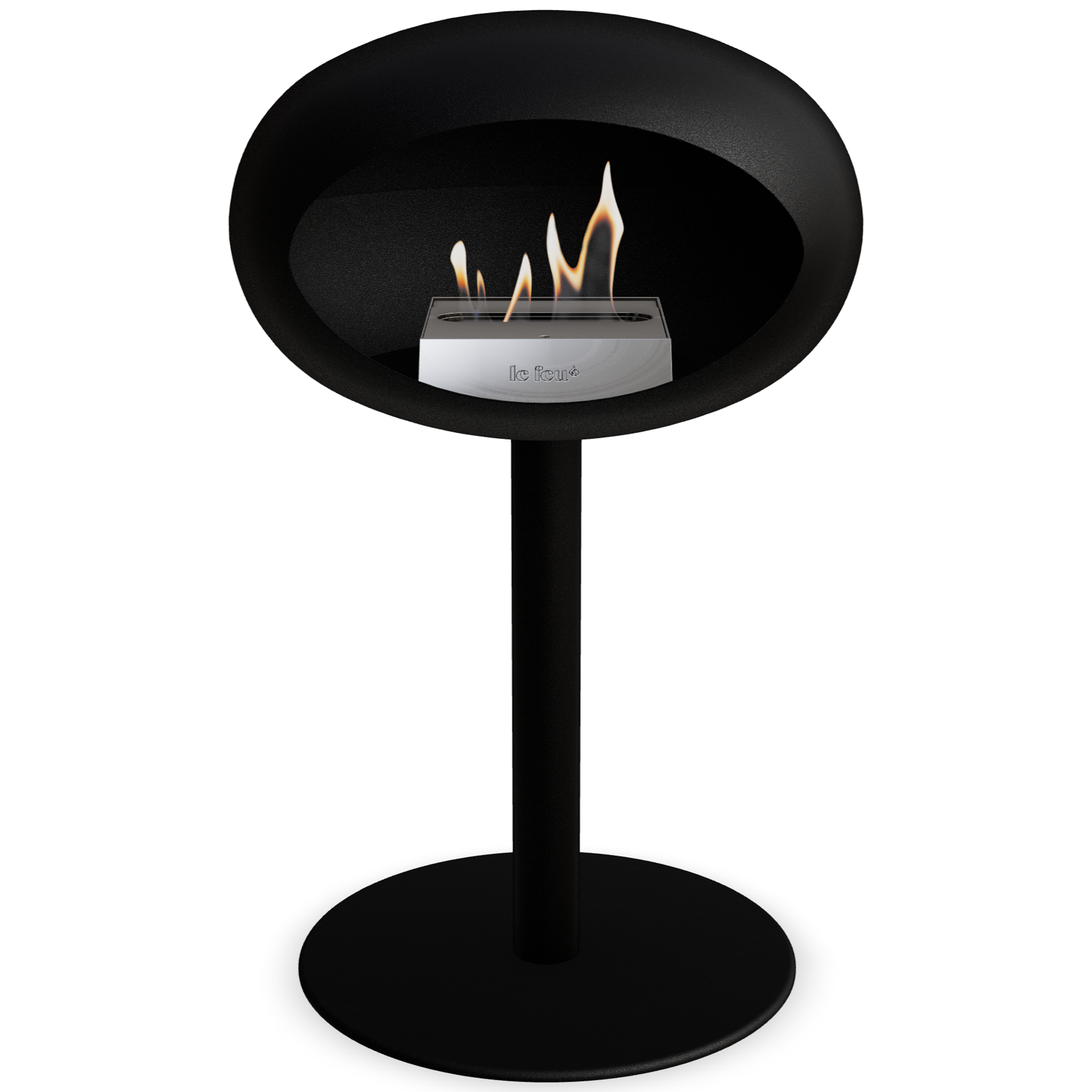 Ground Steel Low Black Bio Fireplace