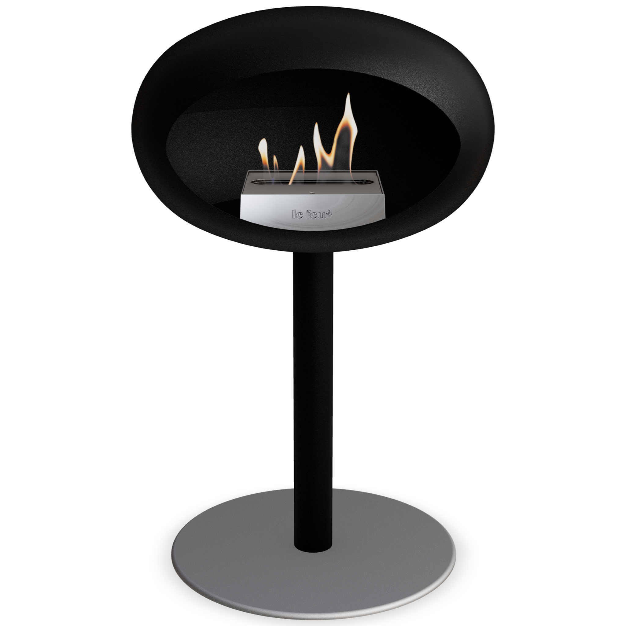 Ground Steel Low Black Bio Fireplace
