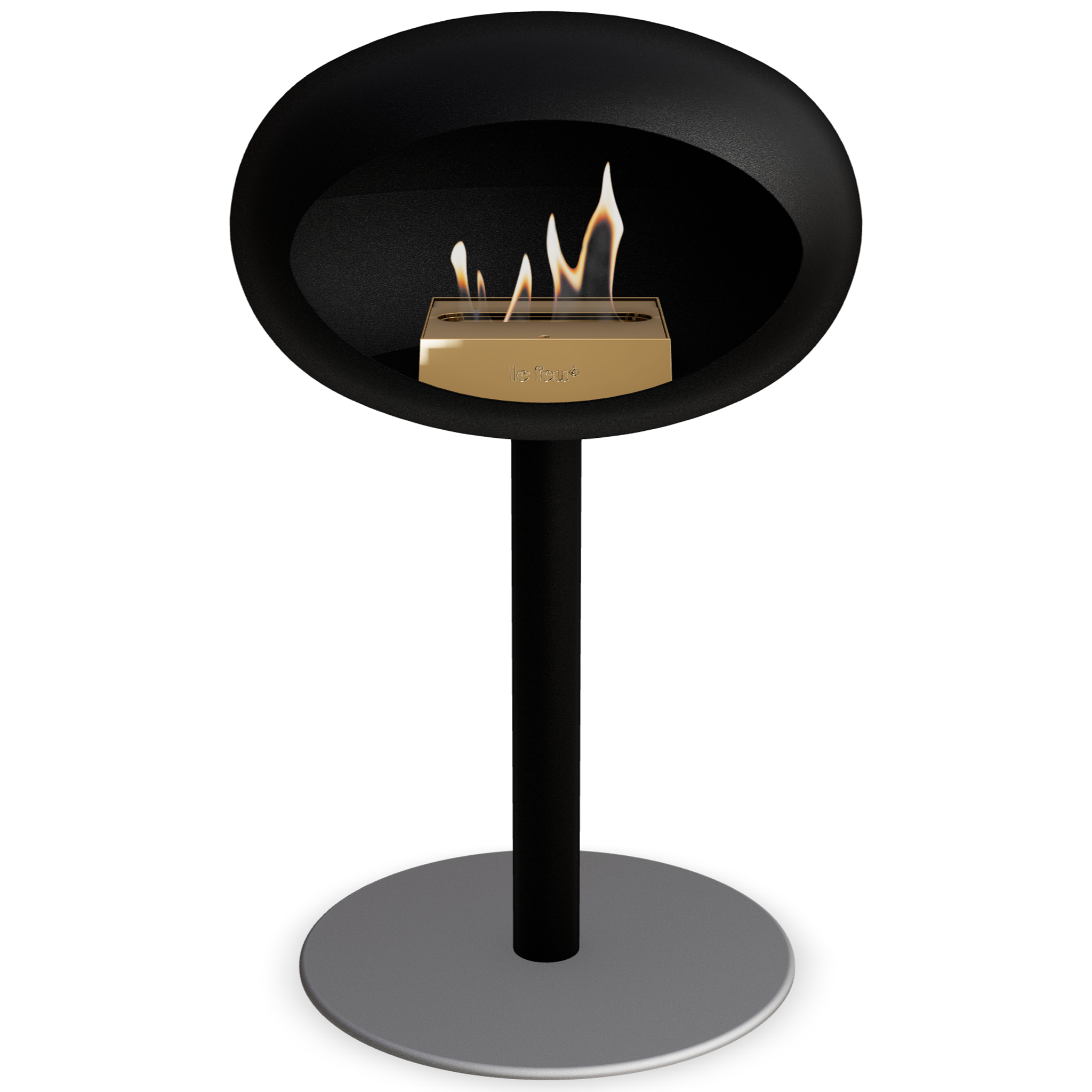 Ground Steel Low Black Bio Fireplace