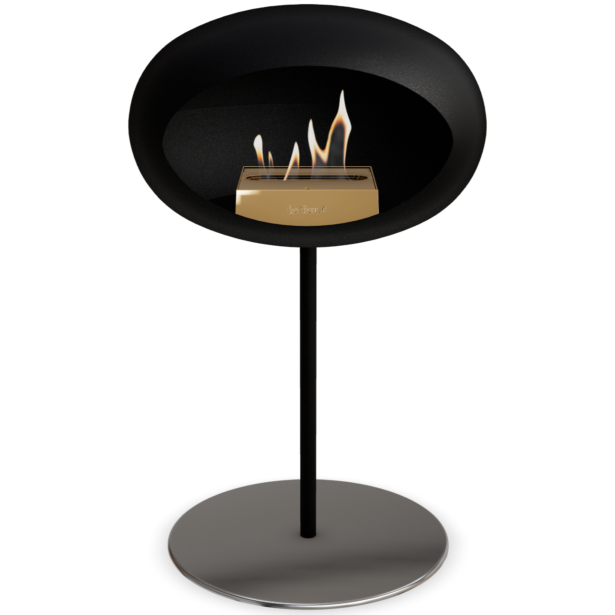Ground Steel Low Black Bio Fireplace