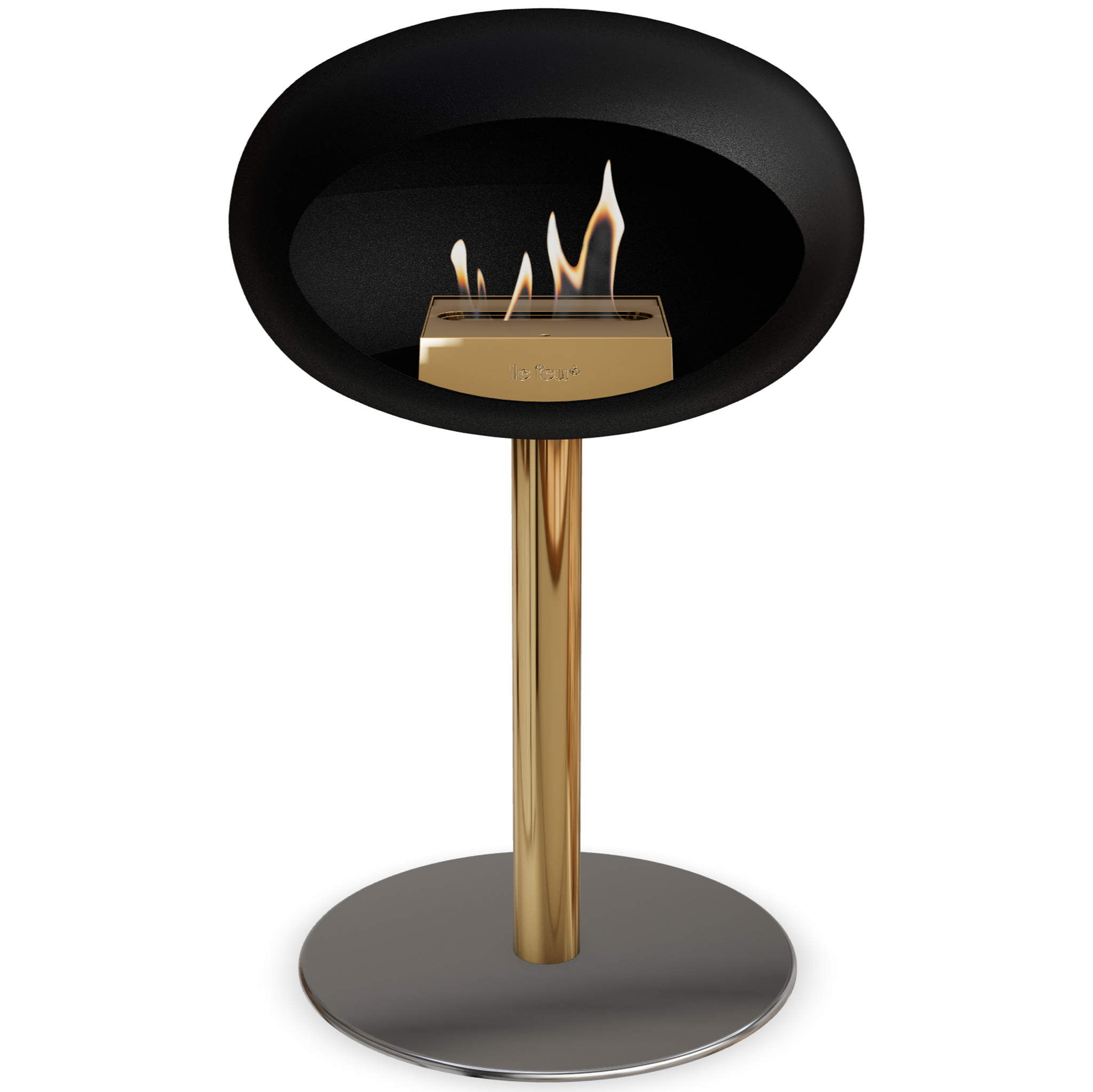 Ground Steel Low Black Bio Fireplace