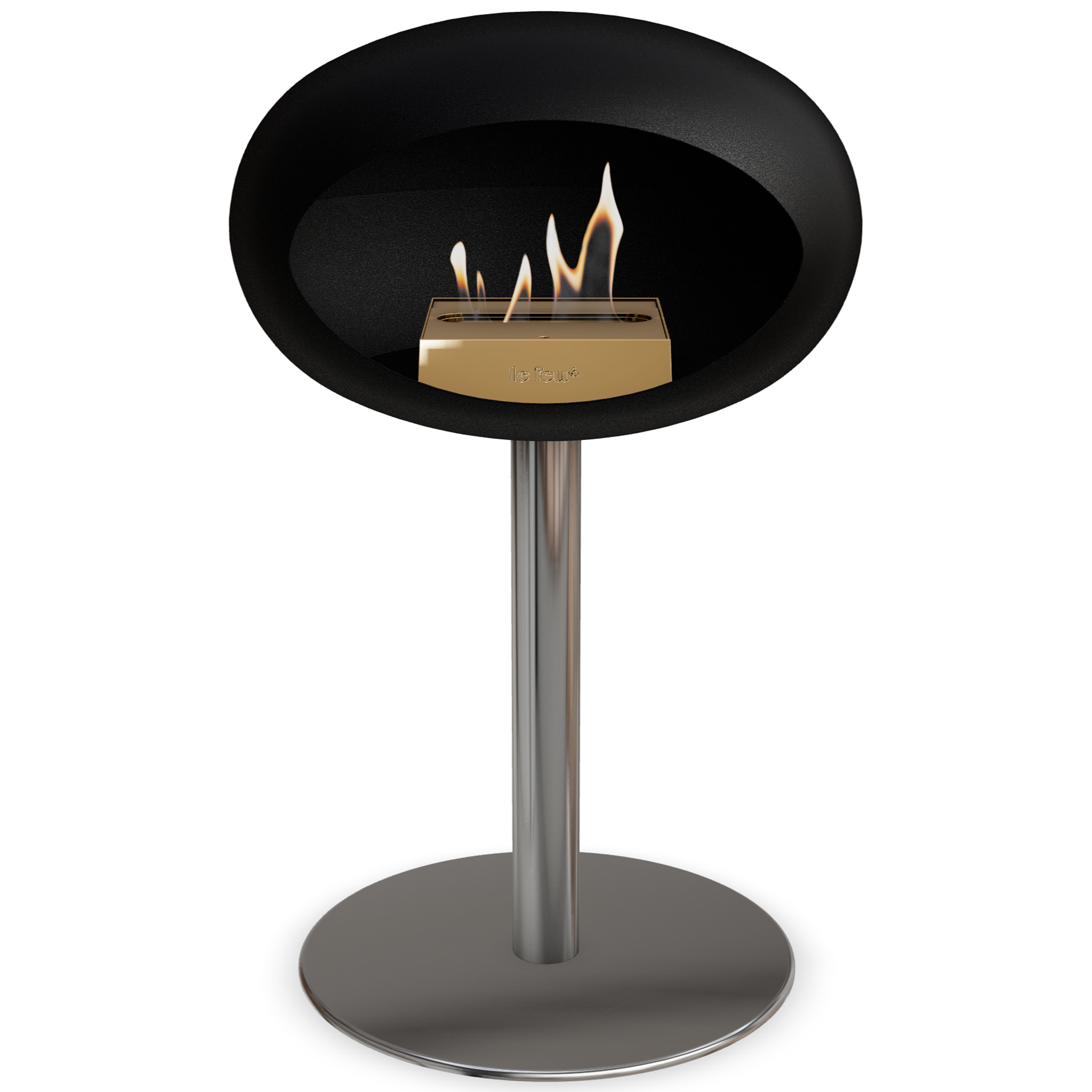 Ground Steel Low Black Bio Fireplace