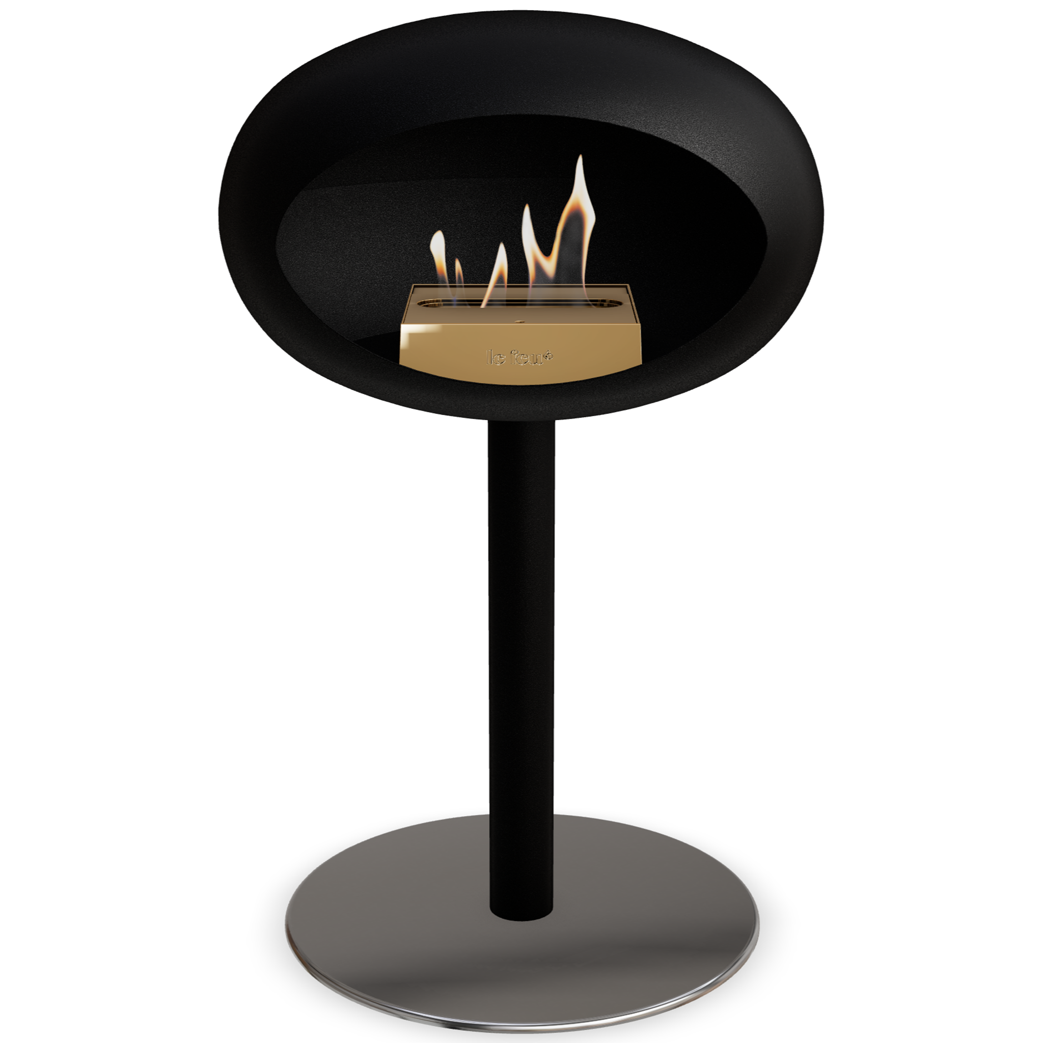 Ground Steel Low Black Bio Fireplace