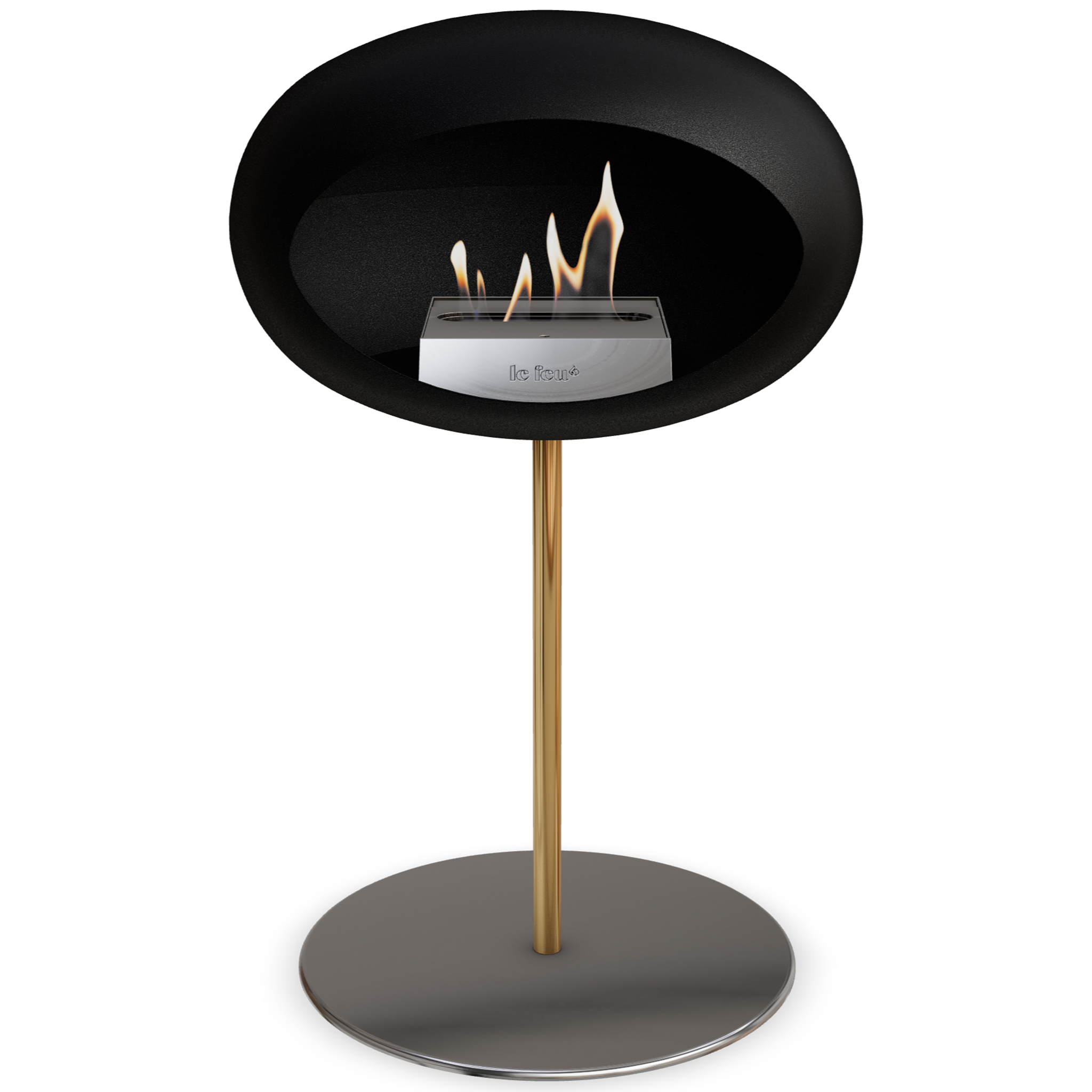 Ground Steel Low Black Bio Fireplace