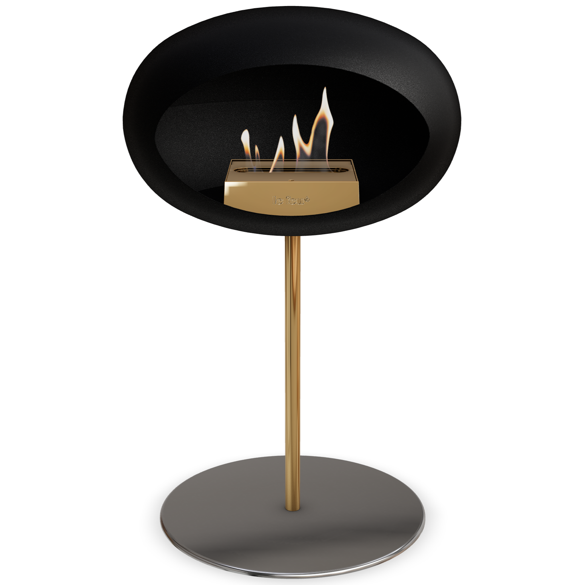 Ground Steel Low Black Bio Fireplace