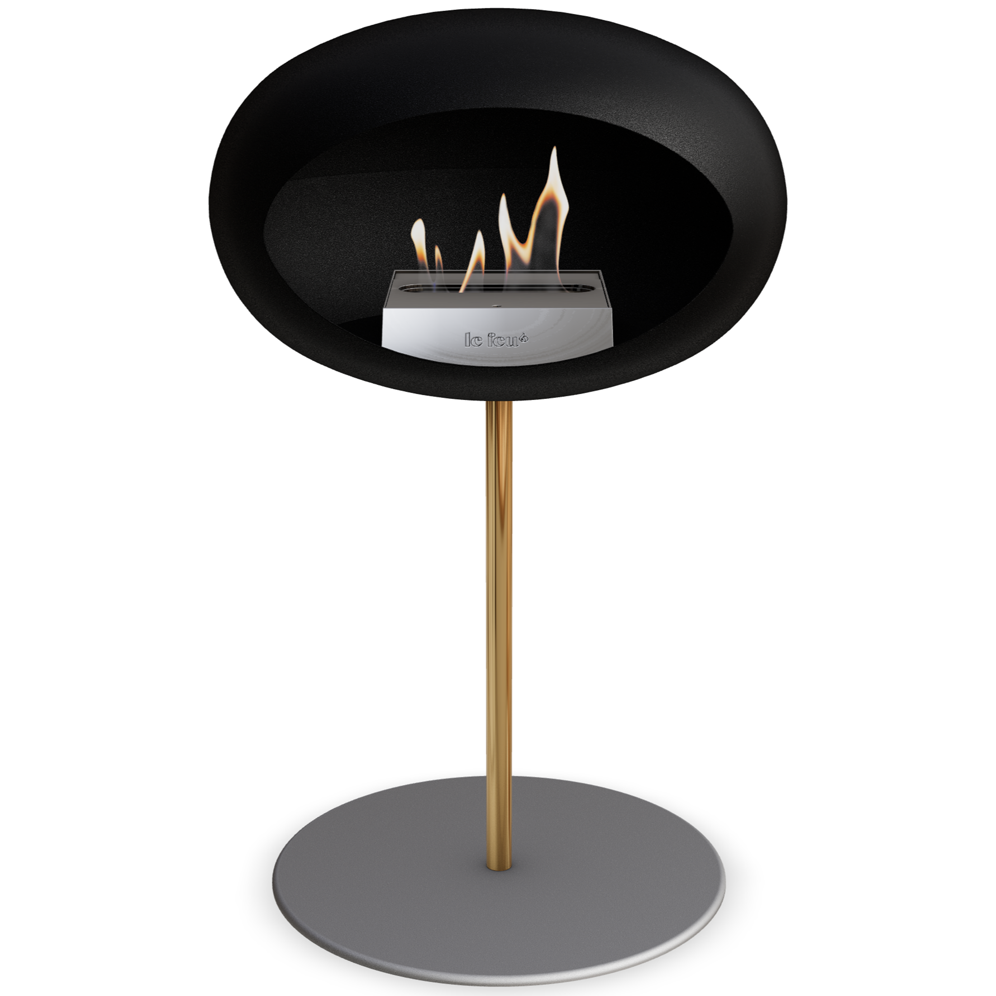 Ground Steel Low Black Bio Fireplace