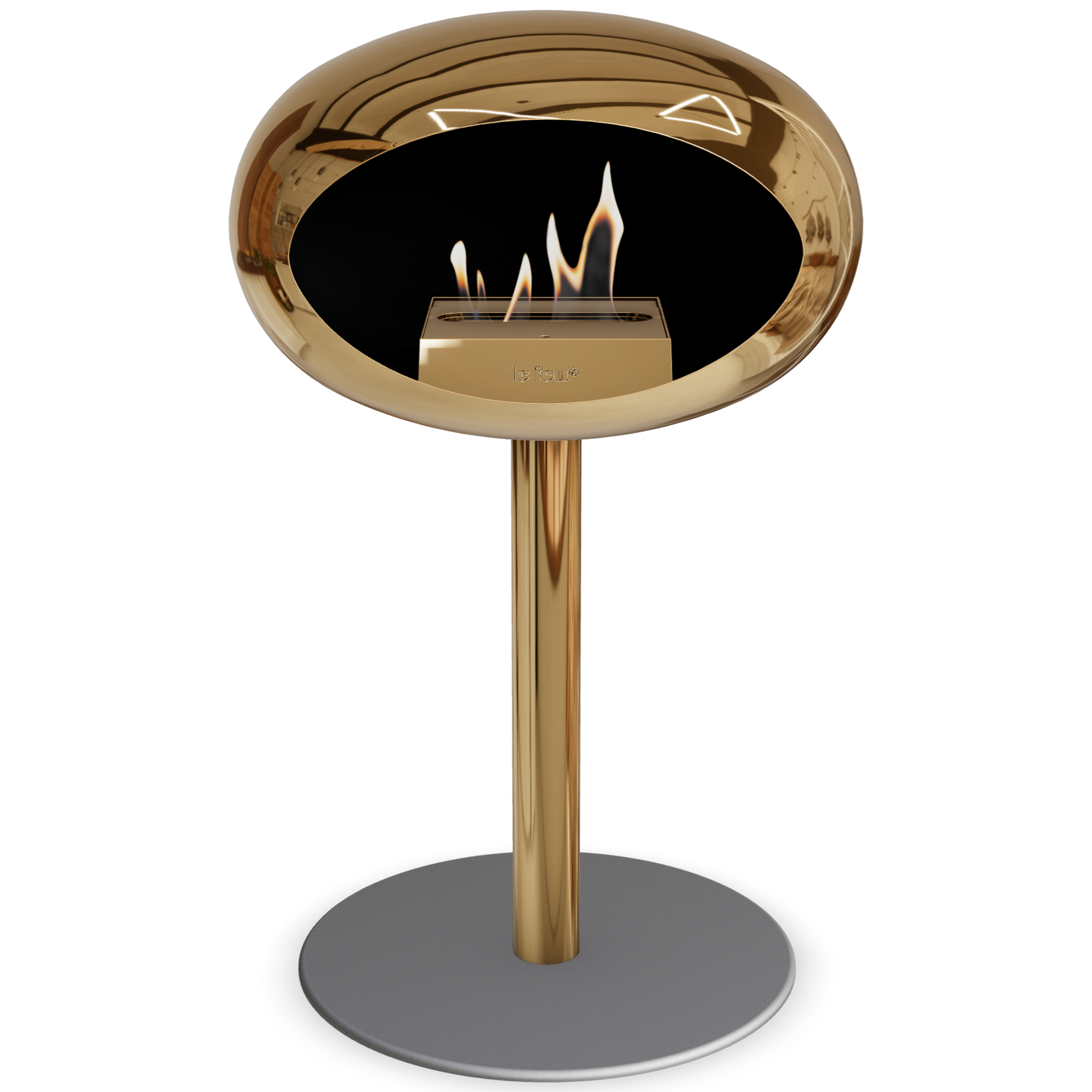 Ground Steel Low Chromed Rose Gold Bio Fireplace with Rose Gold Burner
