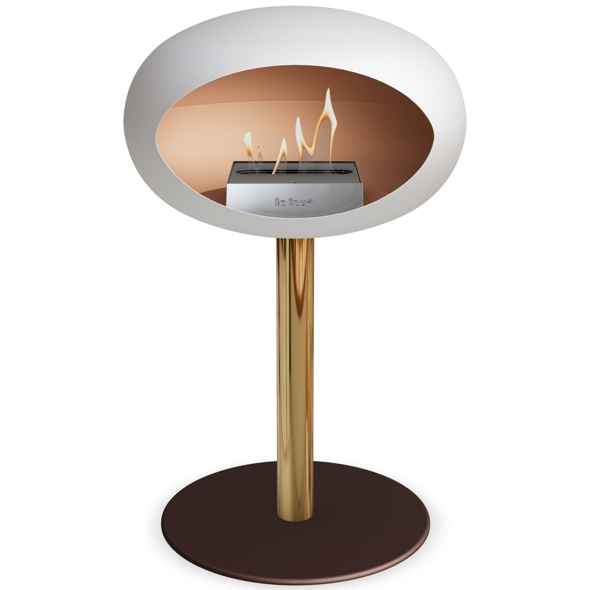 Ground Steel Low White Bio Fireplace