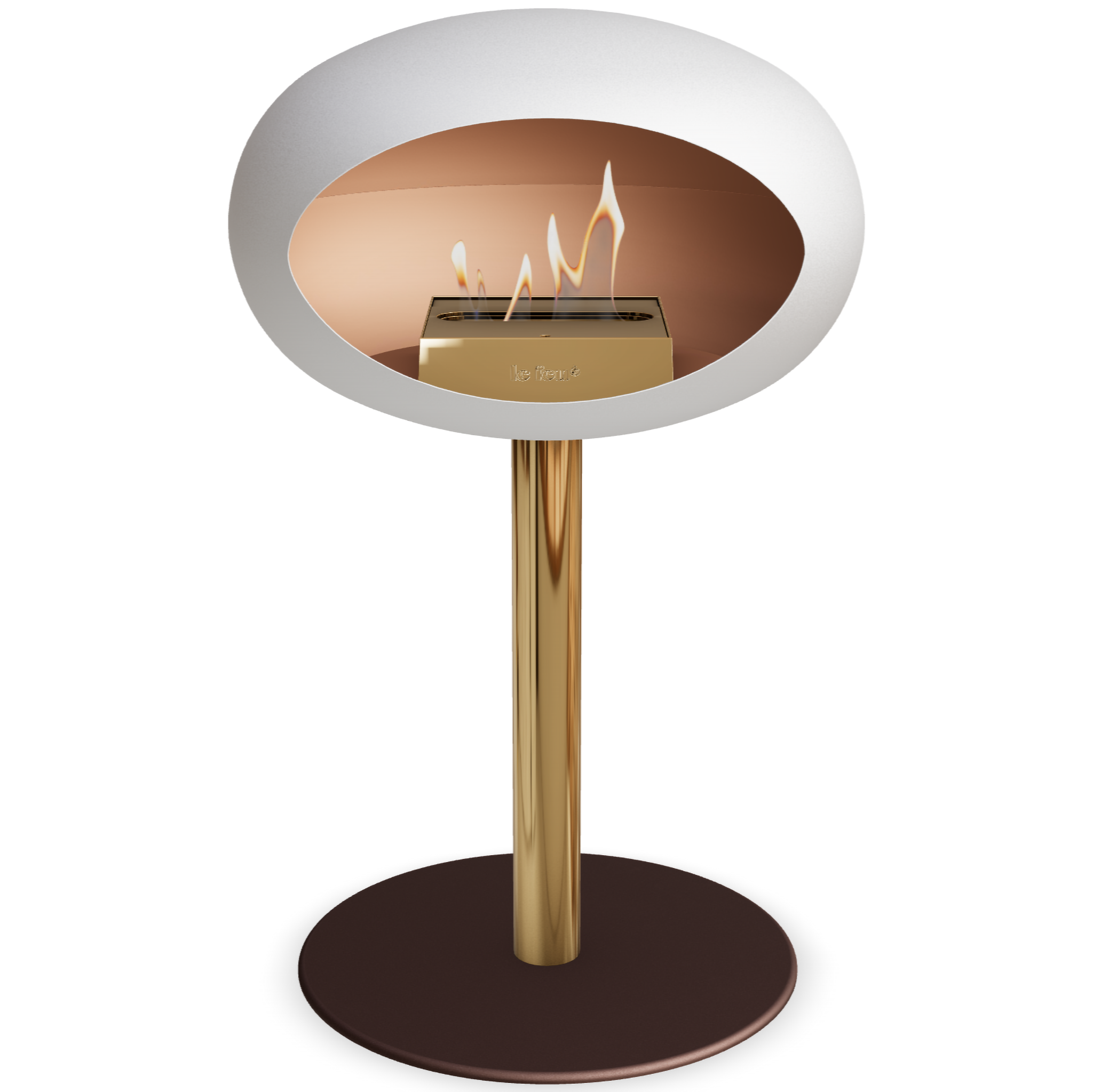 Ground Steel Low White Bio Fireplace
